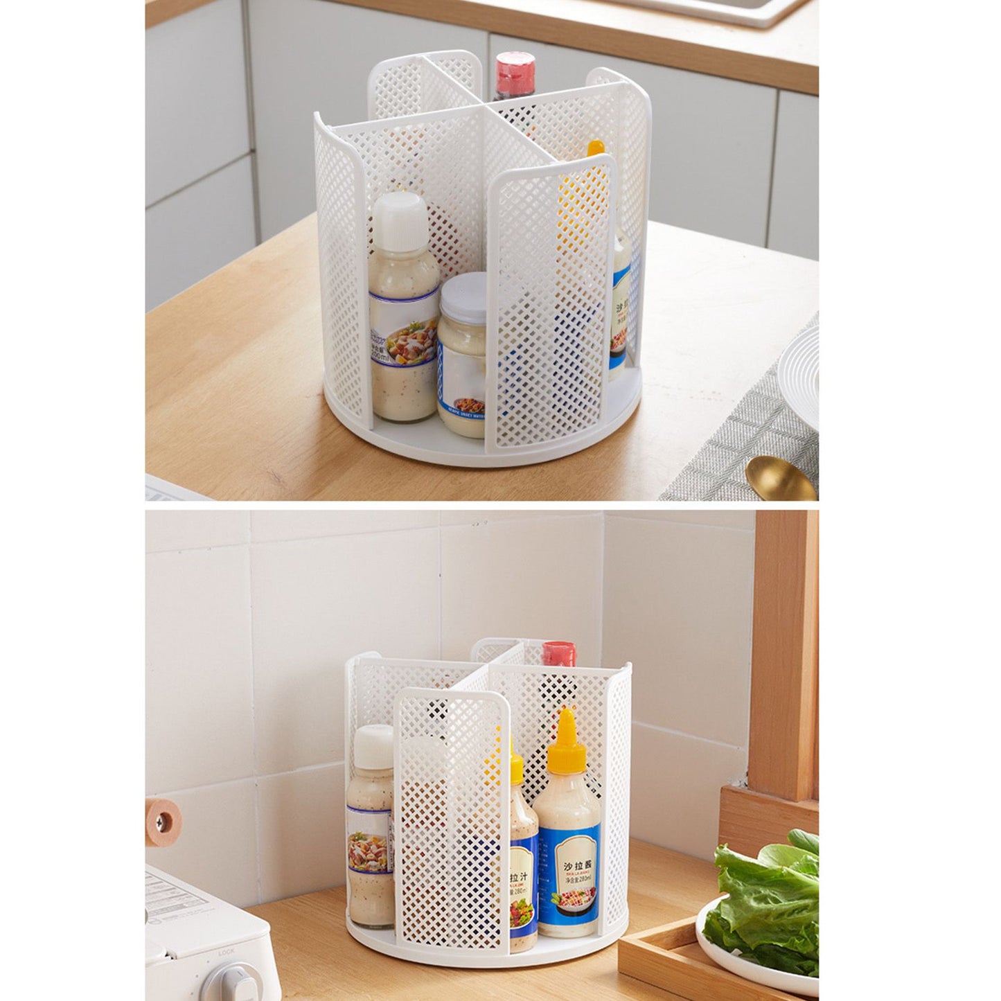 Disposable Cup Storage Organizer 4 Compartment 360 Degree Rotating Coffee Cup Dispenser for Coffee Shops Dessert Stores