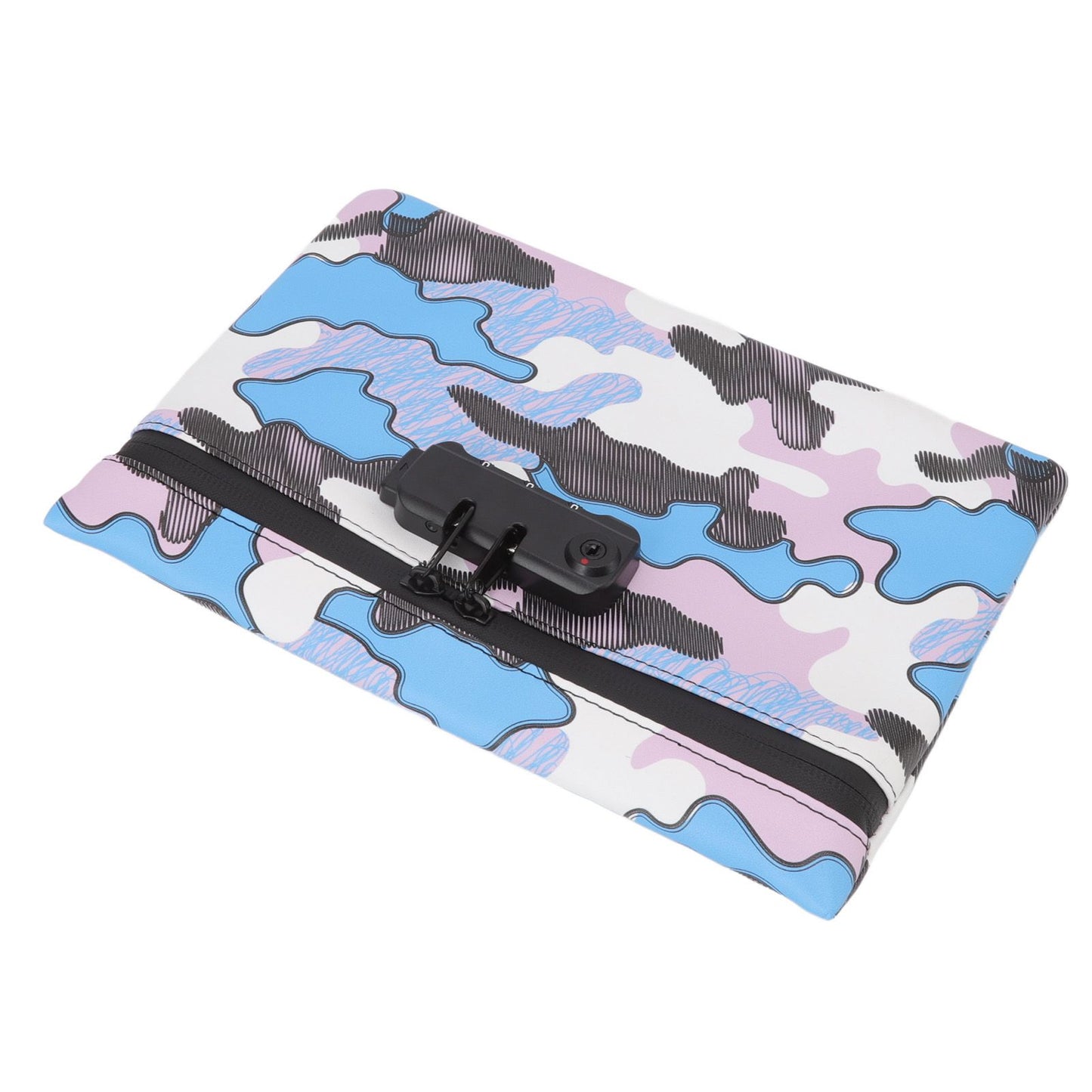 Smell Proof Bag Storage Carrying Bag PU Leather with Combination Lock for Home Outdoor