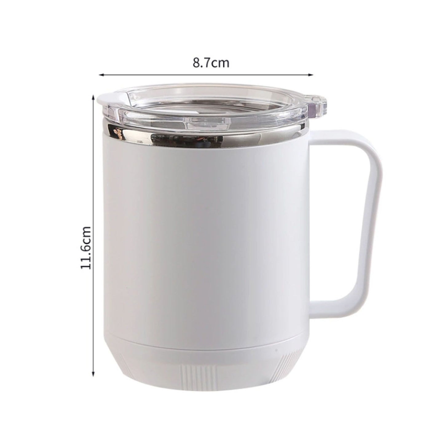 Coffee Mug 460ml 304 Stainless Steel Liner Leakproof Elegant Portable Mug for Outdoor Activities White