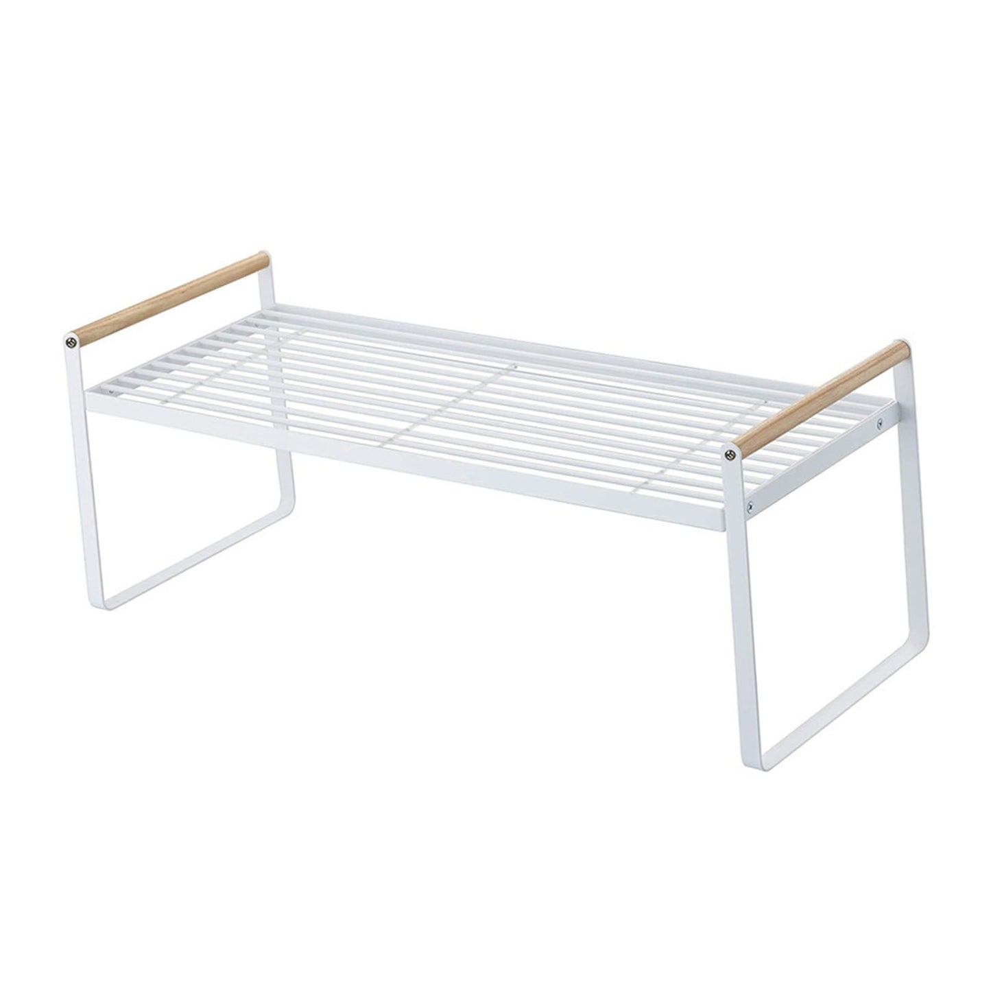 Cabinet Storage Shelf Rack Layered Storage Easy to Install Multifunction Counter Organizer Shelf for Seasoner Bowl Large White