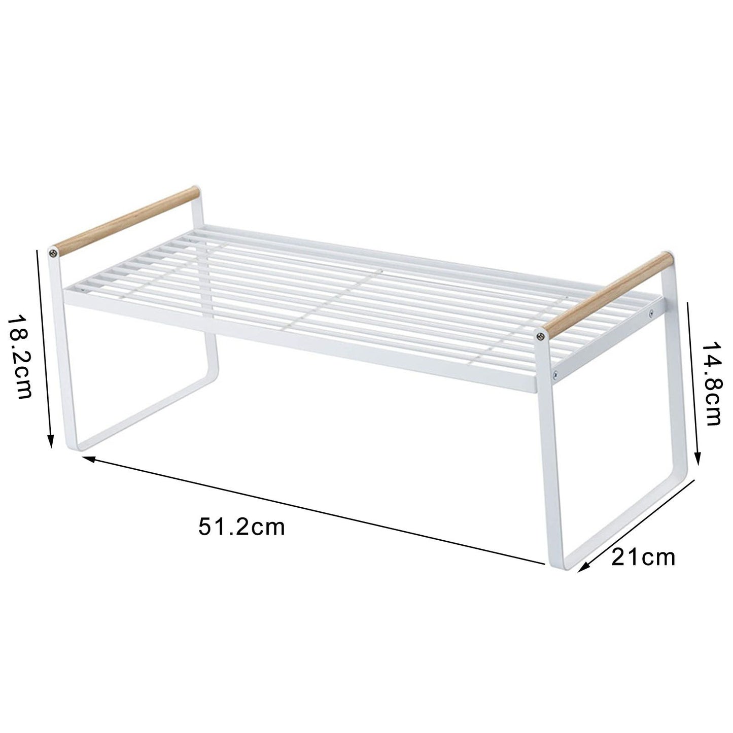 Cabinet Storage Shelf Rack Layered Storage Easy to Install Multifunction Counter Organizer Shelf for Seasoner Bowl Large White