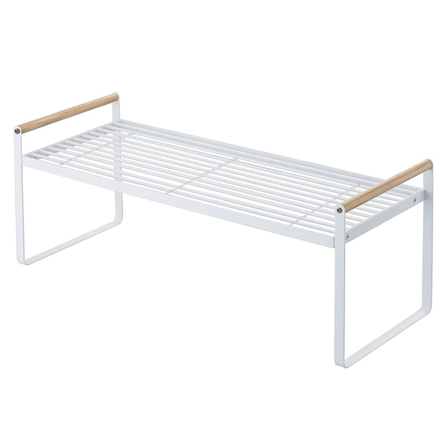 Cabinet Storage Shelf Rack Layered Storage Easy to Install Multifunction Counter Organizer Shelf for Seasoner Bowl Large White