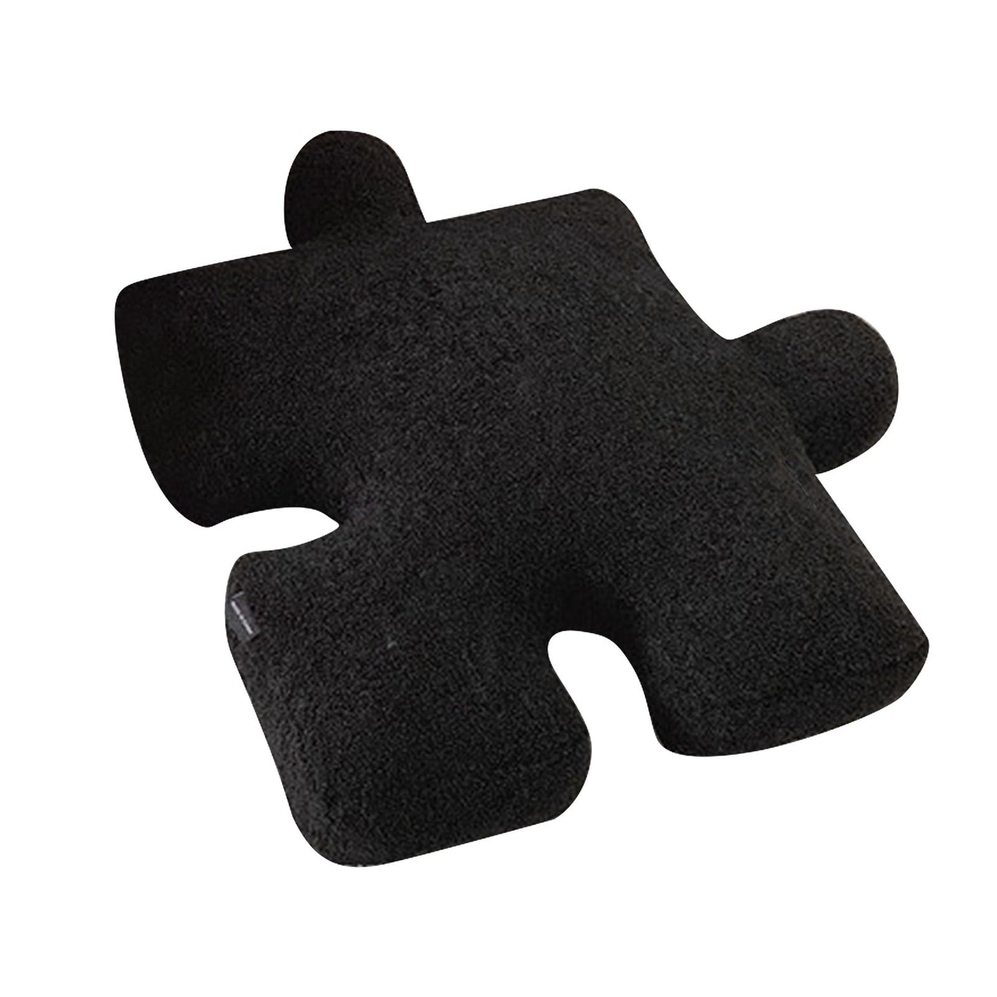 Plush Throw Pillow Ultra Soft Cushion Puzzle Special Shaped for Sofa Bed Window Home Decor Black