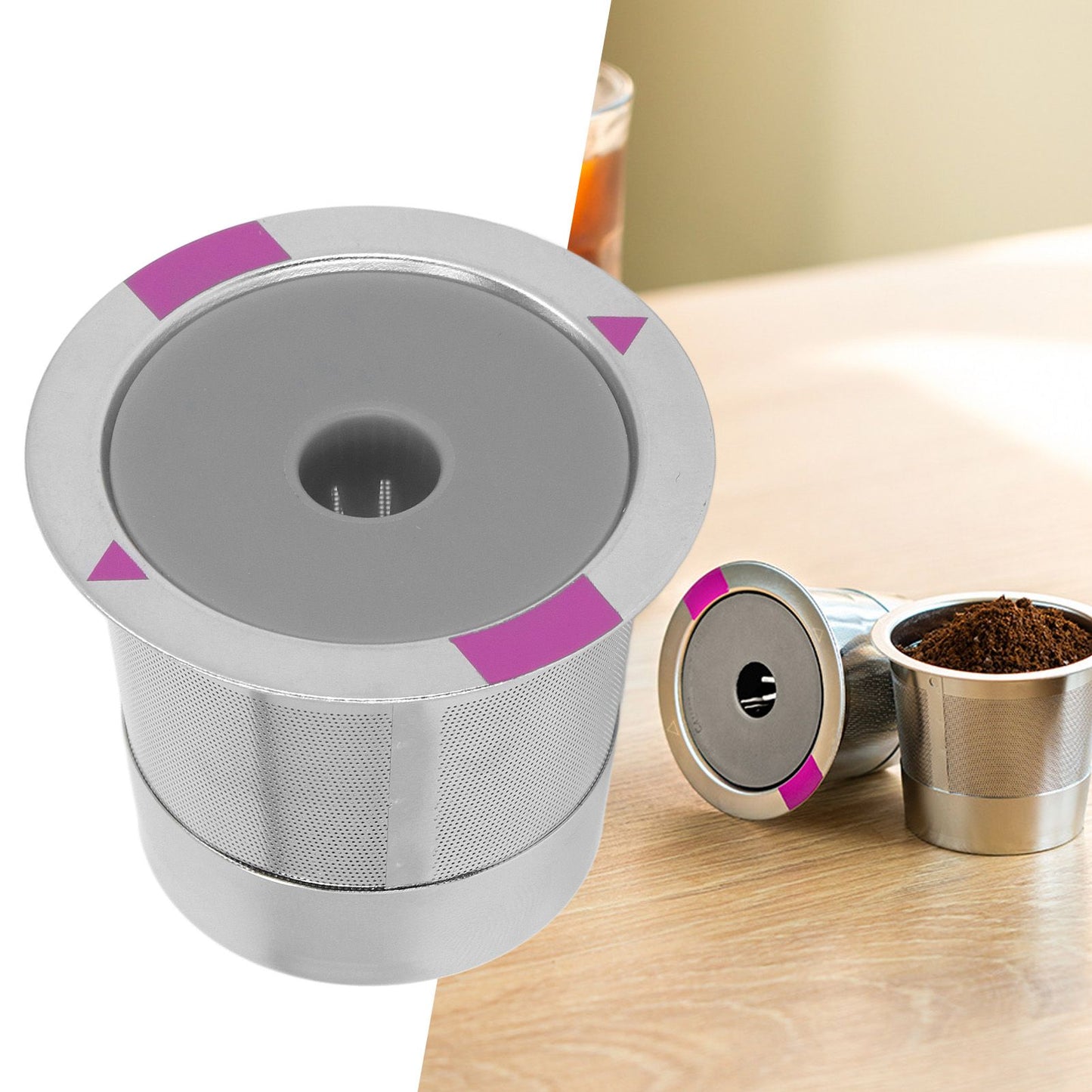Metal Coffee Pod Stainless Steel Reusable Refillable Filter Cup Single for Coffee Maker