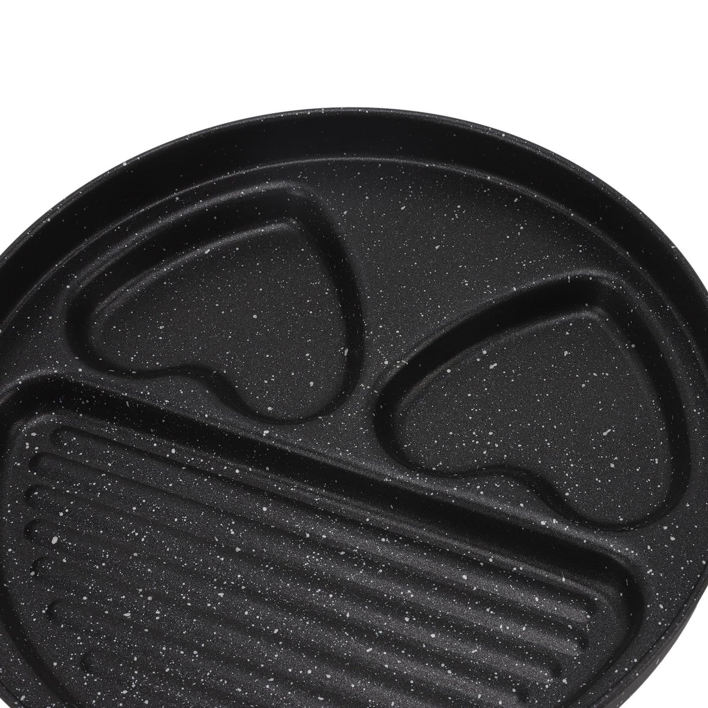 Egg Steak Divided Frying Pan 3 in 1 Multifunctional Prevent Stick Egg Beef Steak Cooker Pan for Home