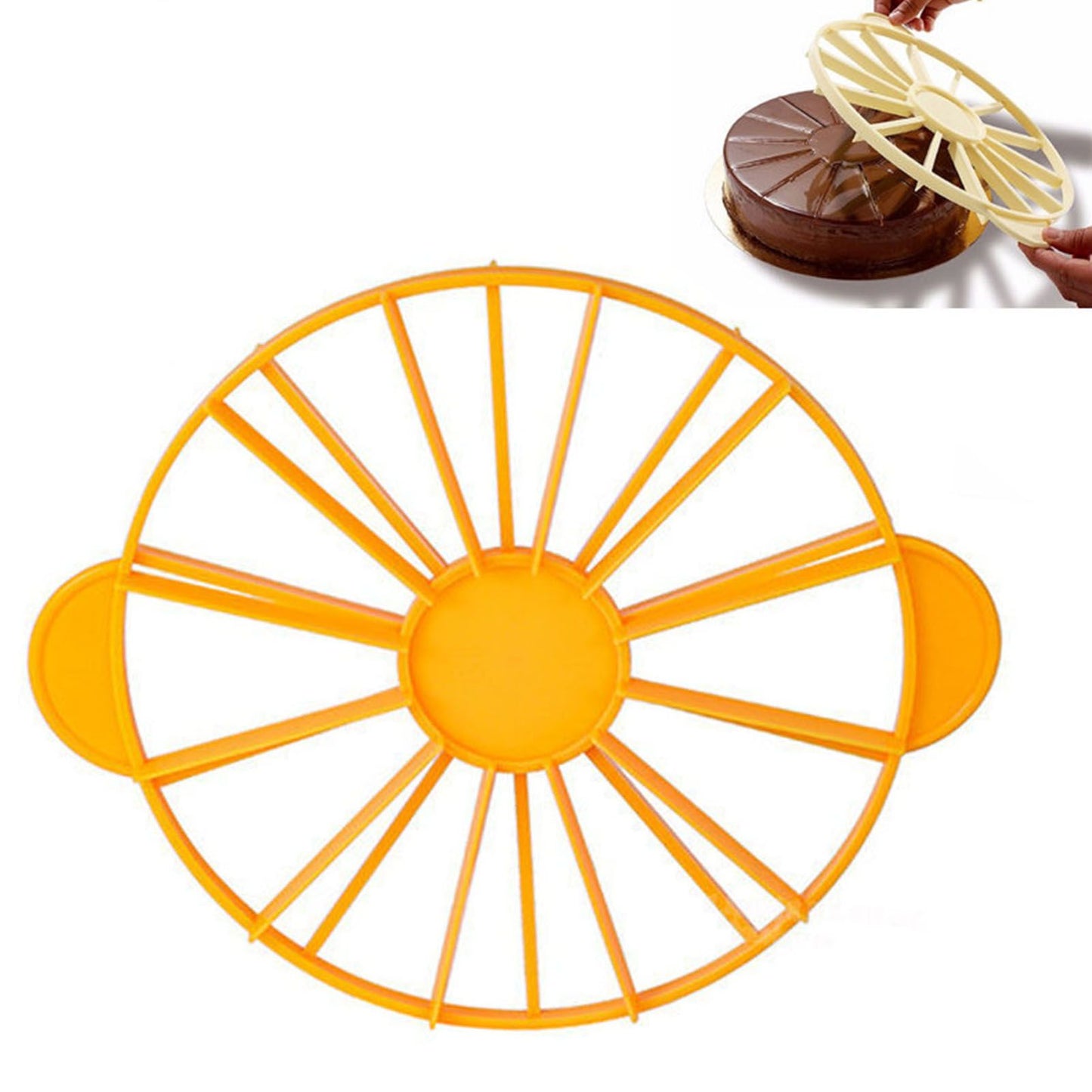 Cake Portion Marker Food Grade Round 10/12 Piece Cake Slice Marker Equal Portion Cutter Bread Cake Divider Baking Tool Yellow 126g/4.4oz（280）