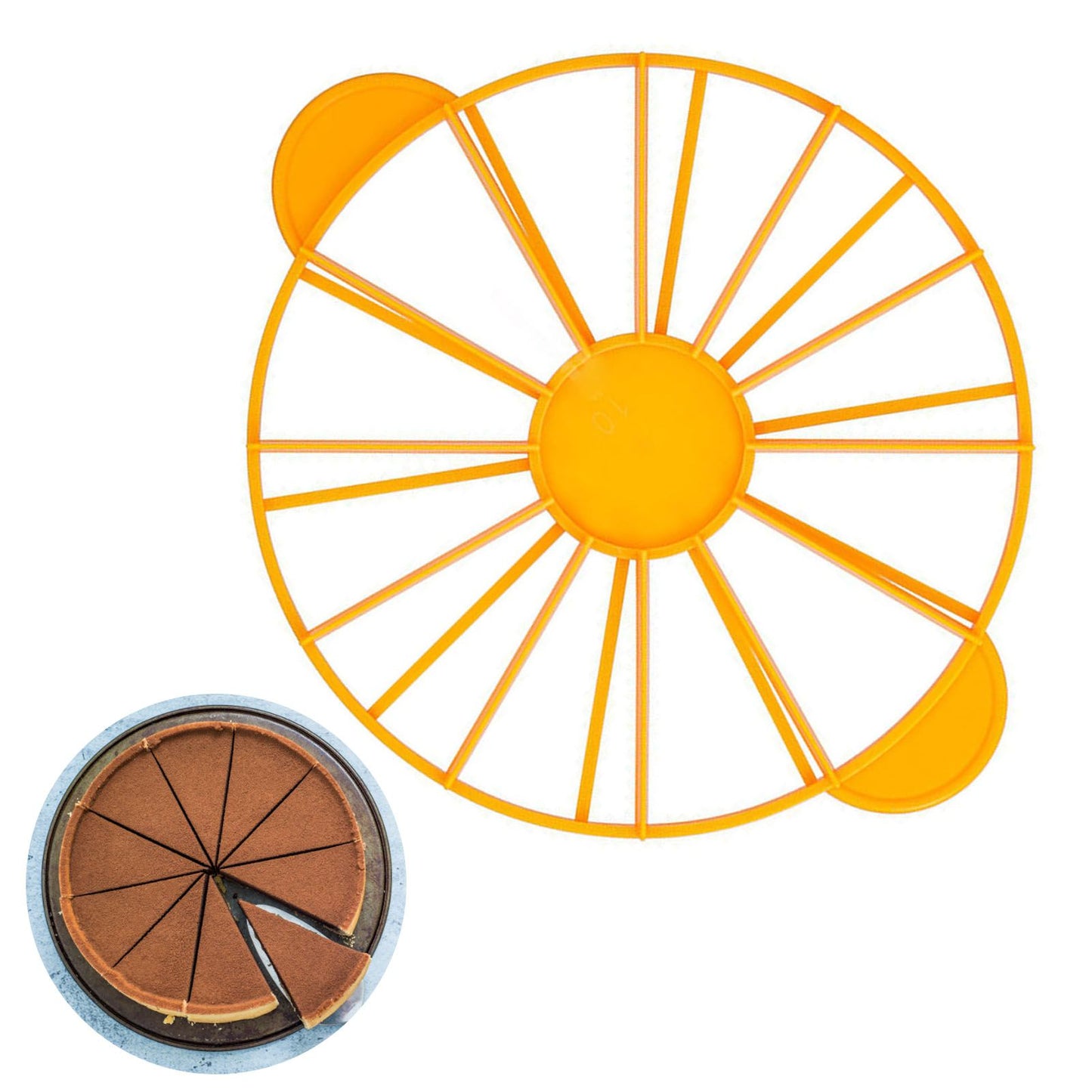 Cake Portion Marker Food Grade Round 10/12 Piece Cake Slice Marker Equal Portion Cutter Bread Cake Divider Baking Tool Yellow 126g/4.4oz（280）