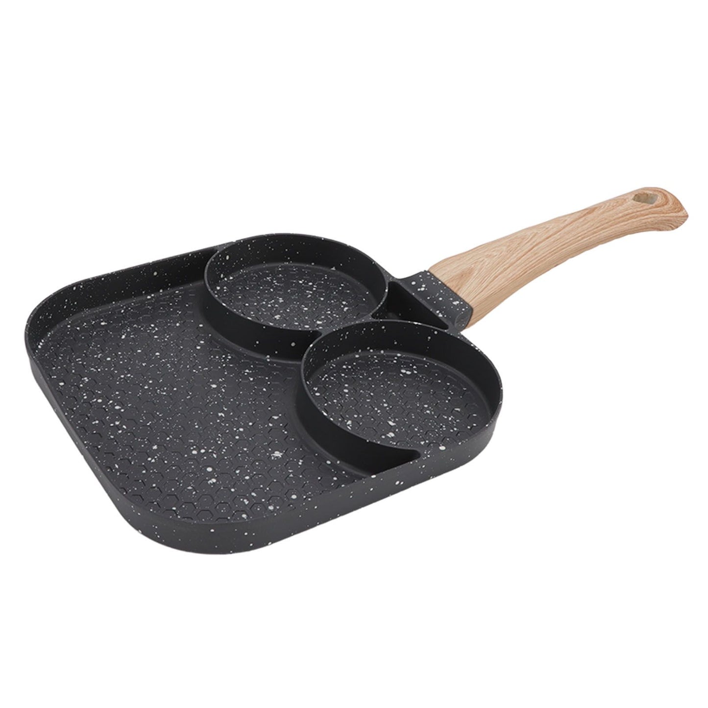 3 in 1 Breakfast Pan Prevents Stick Heat Resistant Divided Grill Frying Pan for Gas Stove Induction Cooker