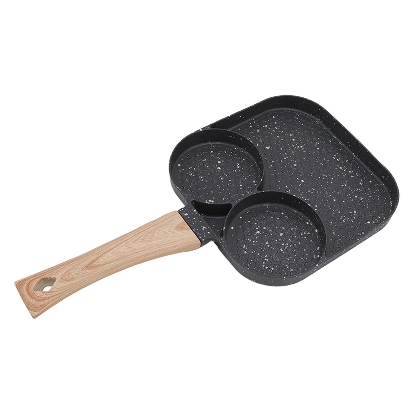 3 in 1 Breakfast Pan Prevents Stick Heat Resistant Divided Grill Frying Pan for Gas Stove Induction Cooker
