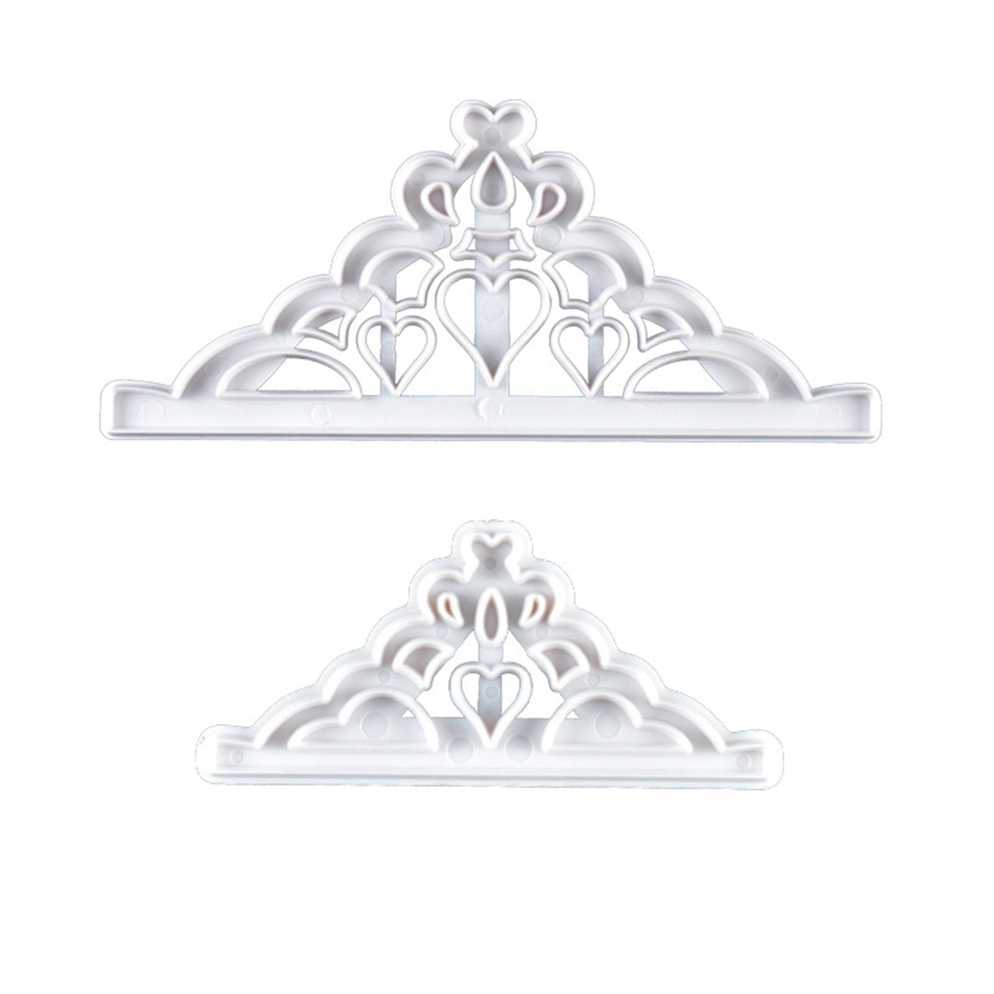 2 Pcs Crown Cutters Set Princess Crown Mold Tiara Cutter Cake Decorating Mold for DIY Birthday Party Dinner