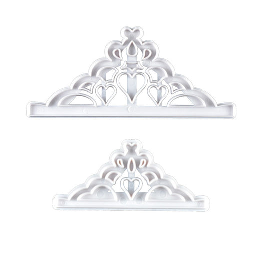 2 Pcs Crown Cutters Set Princess Crown Mold Tiara Cutter Cake Decorating Mold for DIY Birthday Party Dinner