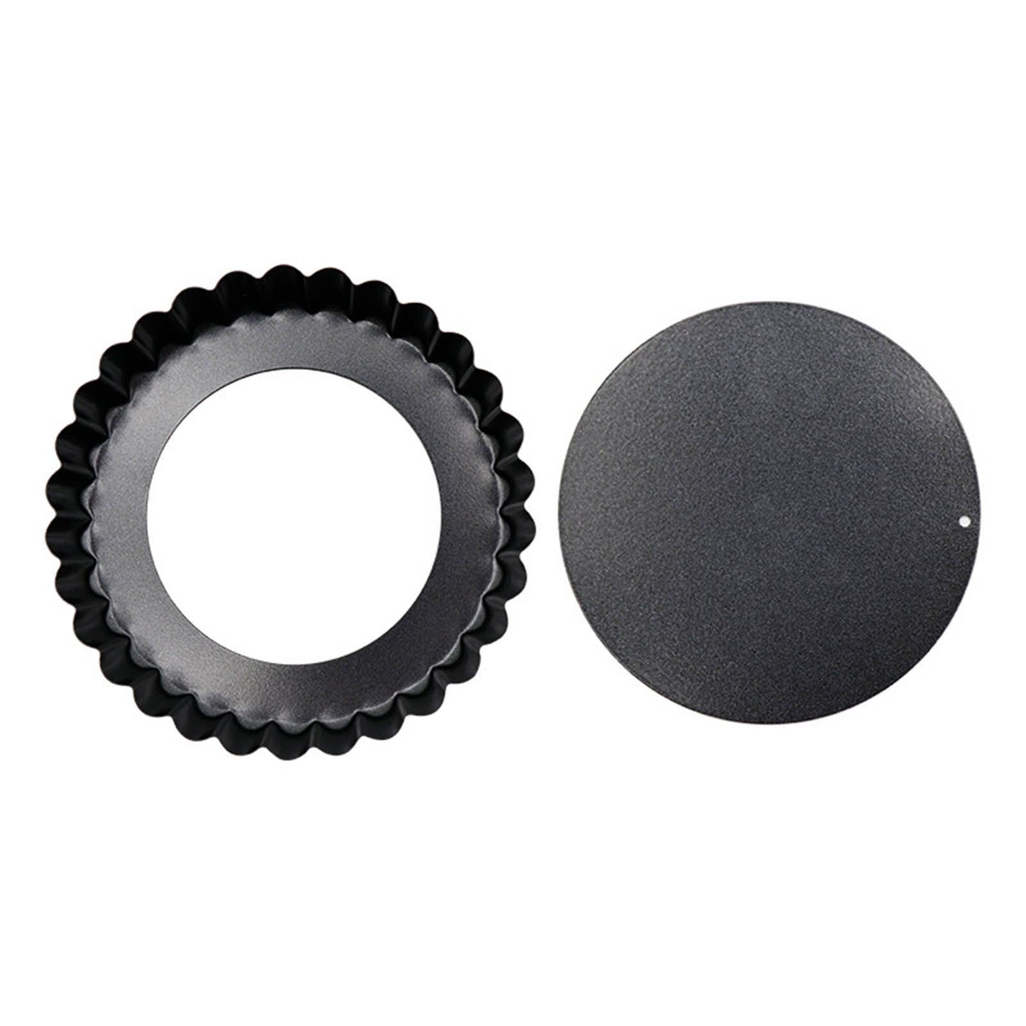 6 Pcs Mini Cake Mould with Removable Bottom 3 Inch Egg Tart Mould Muffin Pans Black Round for Dessert Baking Cooking