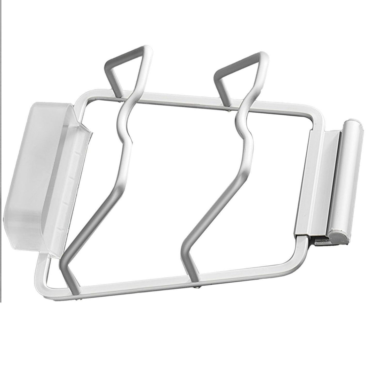 Pot Lid Holder Drilling Free Wall Mounted Space Saving Aluminium Hand Polishing Rustproof for Kitchen 2 Layer