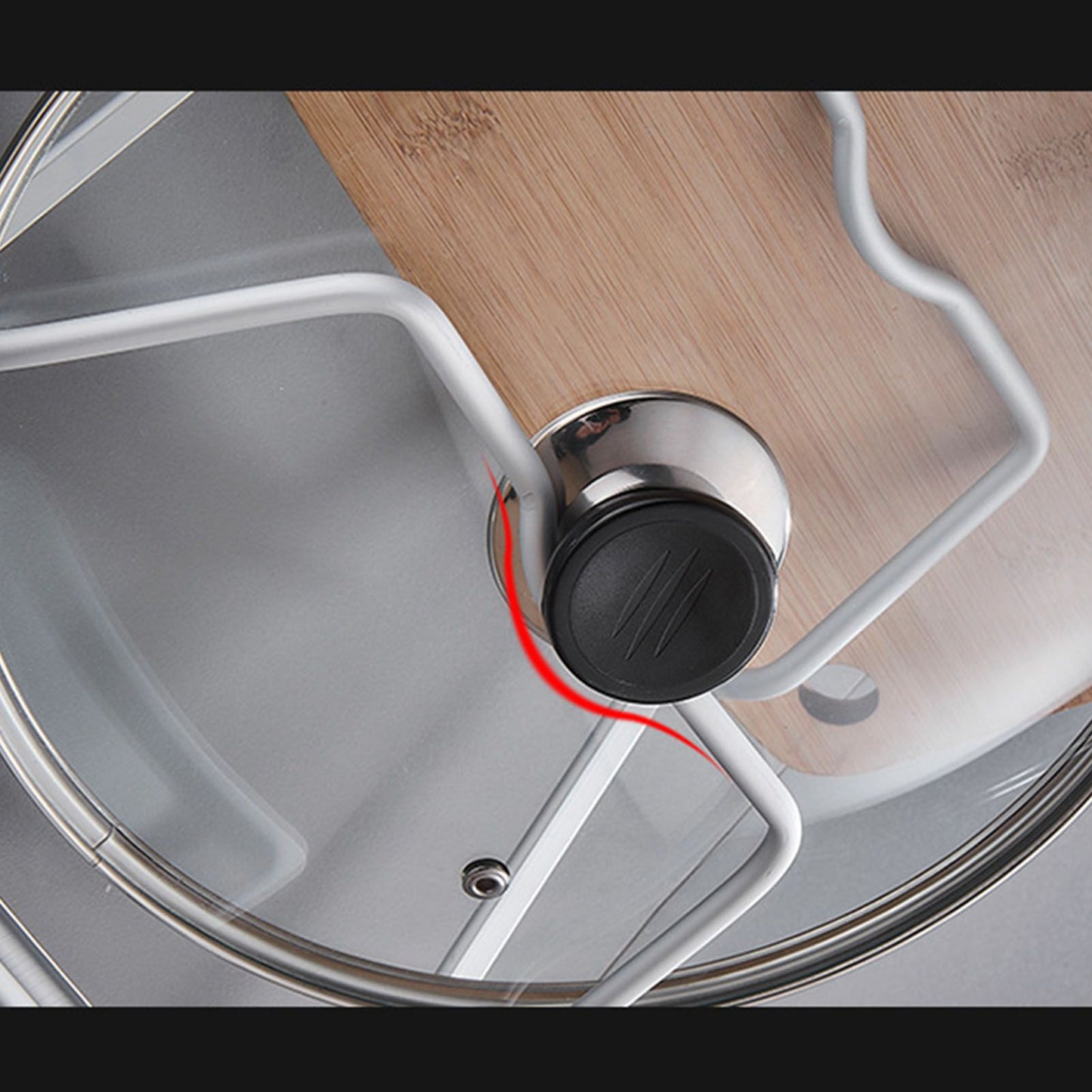 Pot Lid Holder Drilling Free Wall Mounted Space Saving Aluminium Hand Polishing Rustproof for Kitchen 2 Layer