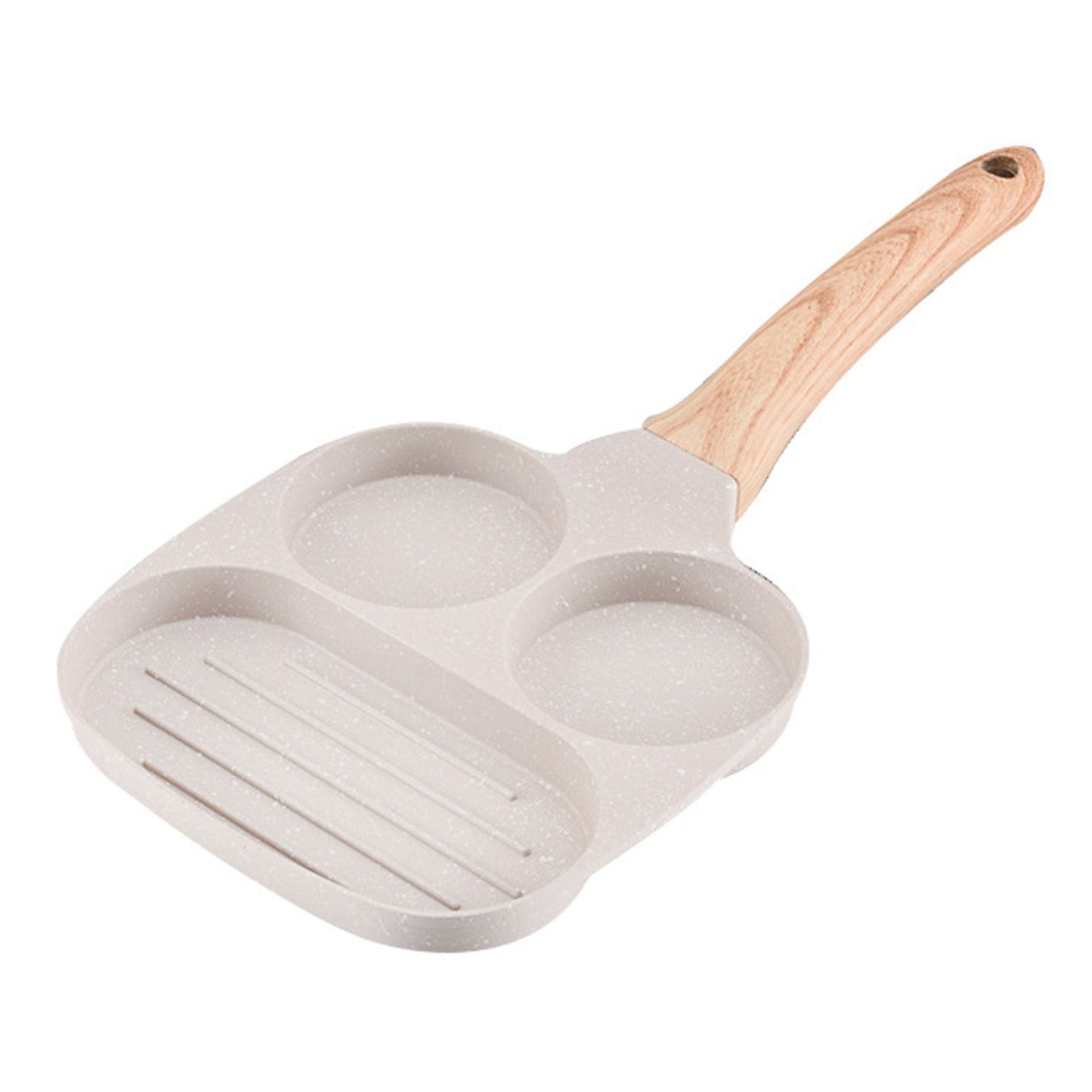 3 in 1 Breakfast Pan Nonstick Aluminum Alloy Labor Saving Pancake Frying Pan for Egg Bacon Gas Stove