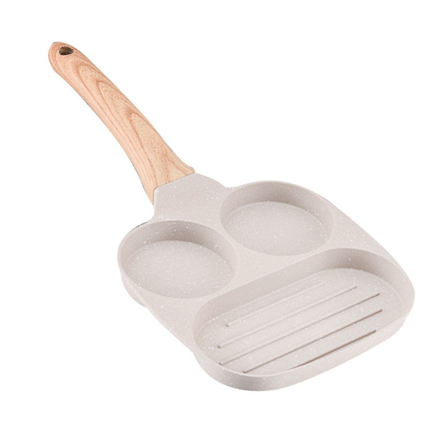 3 in 1 Breakfast Pan Nonstick Aluminum Alloy Labor Saving Pancake Frying Pan for Egg Bacon Universal Type