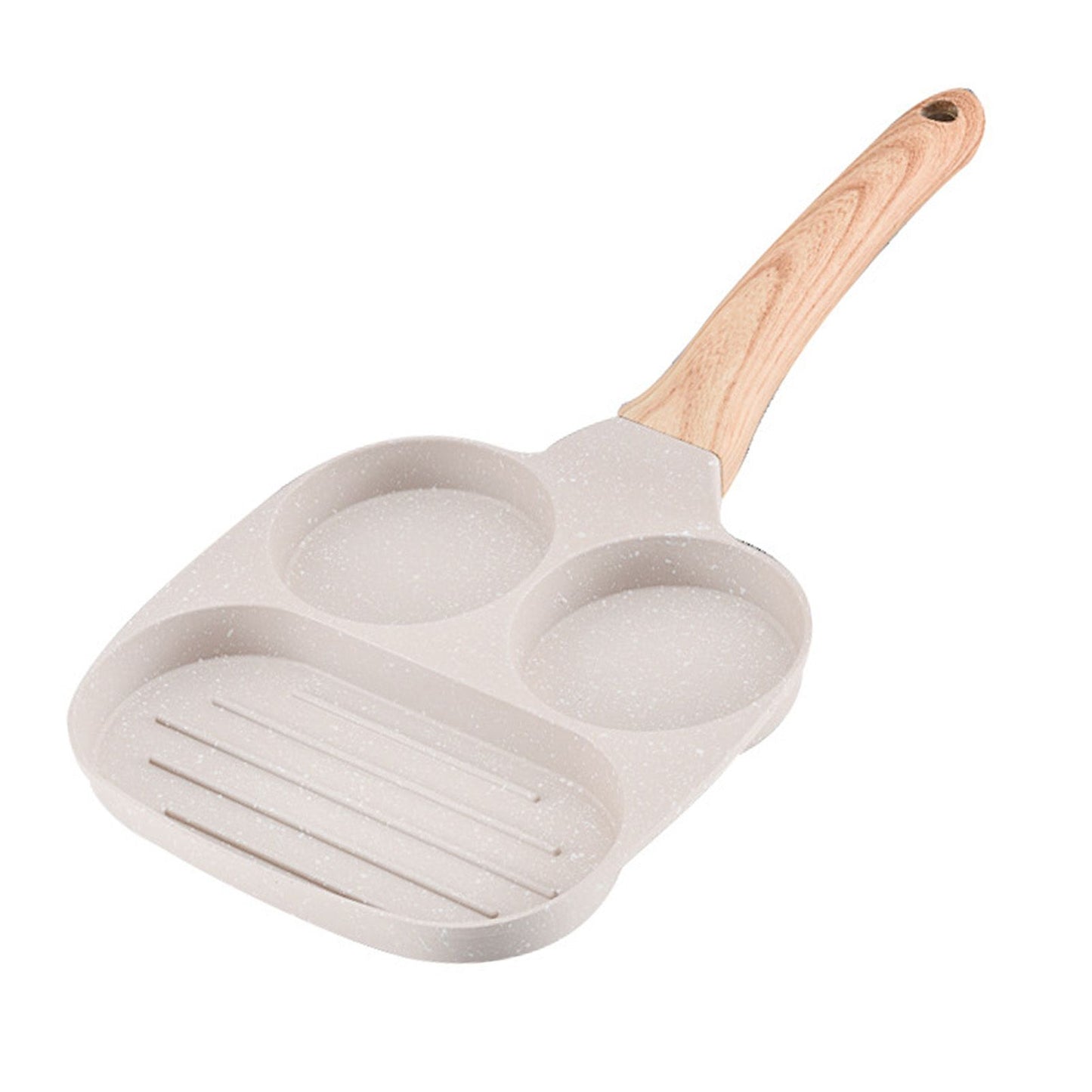 3 in 1 Breakfast Pan Nonstick Aluminum Alloy Labor Saving Pancake Frying Pan for Egg Bacon Universal Type