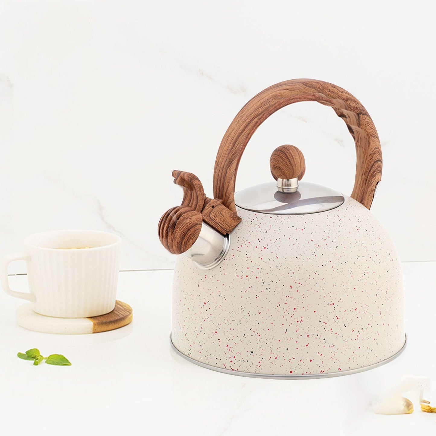 2.5L Whistling Tea Kettle Stovetop Food Grade Stainless Steel Tea Pots for Kitchen Hotel