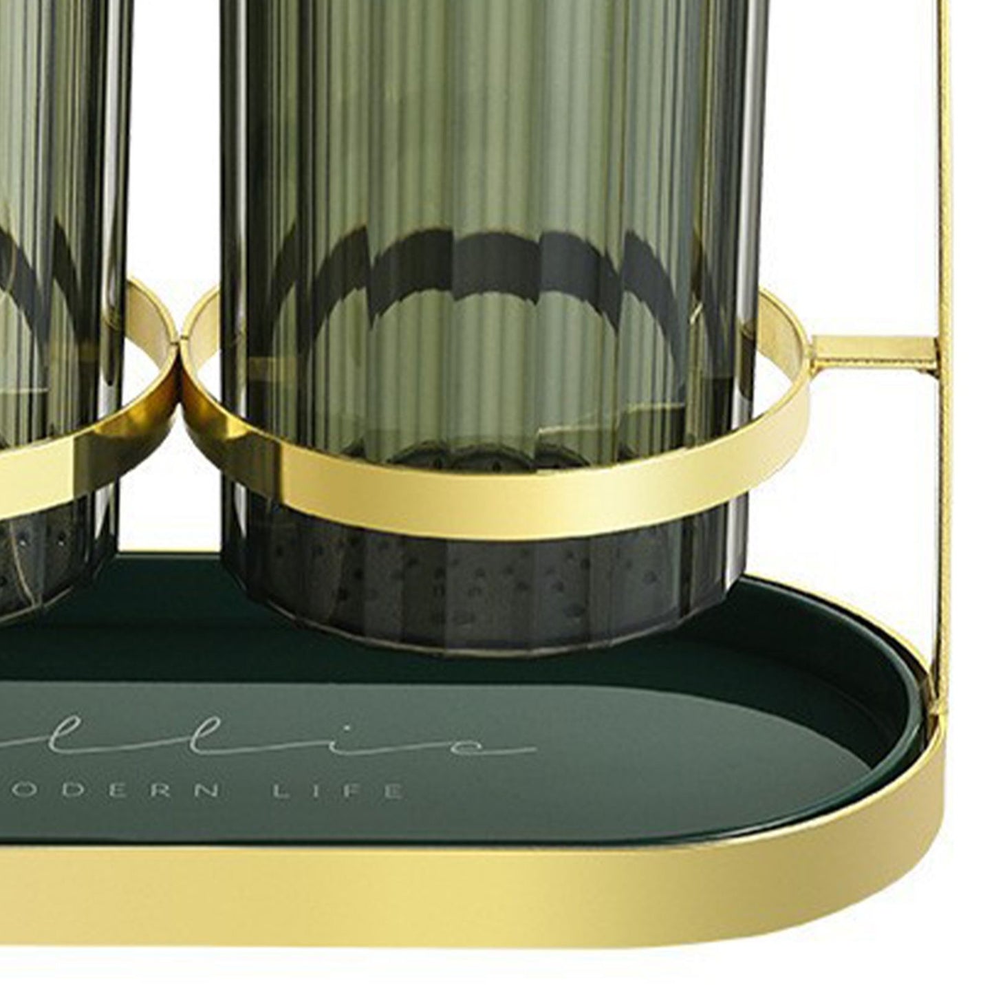 Chopsticks Drying Holder Iron PET Transparent Chopsticks Drying Caddy for Spoons Kitchen Green Gold