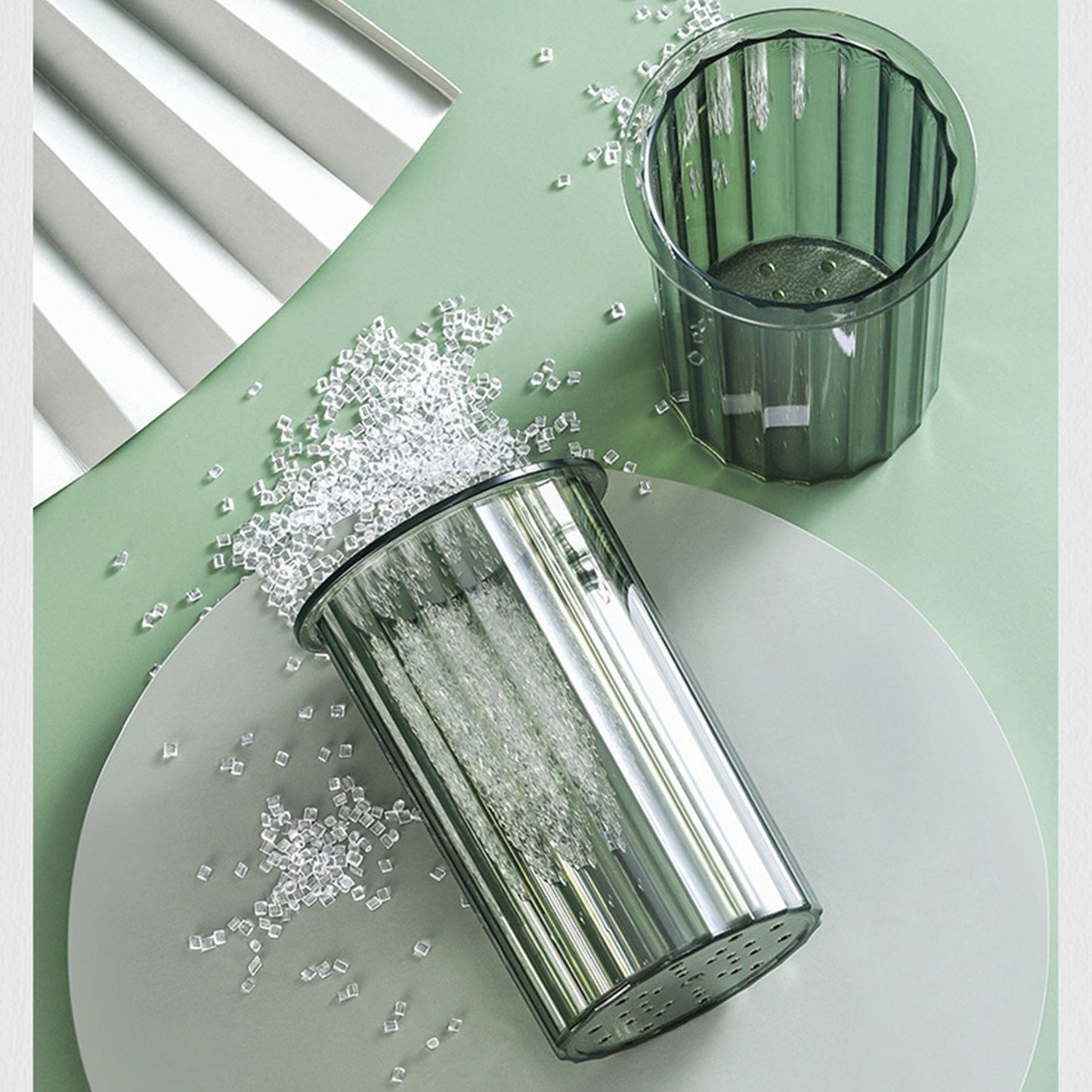 Chopsticks Drying Holder Iron PET Transparent Chopsticks Drying Caddy for Spoons Kitchen Green Gold