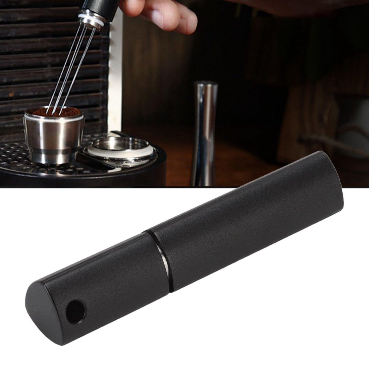 Coffee Stirrer Tool Stainless Steel Portable Coffee Needle Distributor For Italian Coffee Maker Black