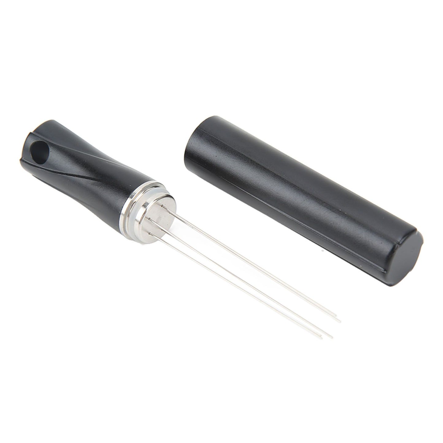 Coffee Powder Stirring Needle Professional 304 Stainless Steel Coffee Stirring Tool with Cover for Coffee Distribution Black