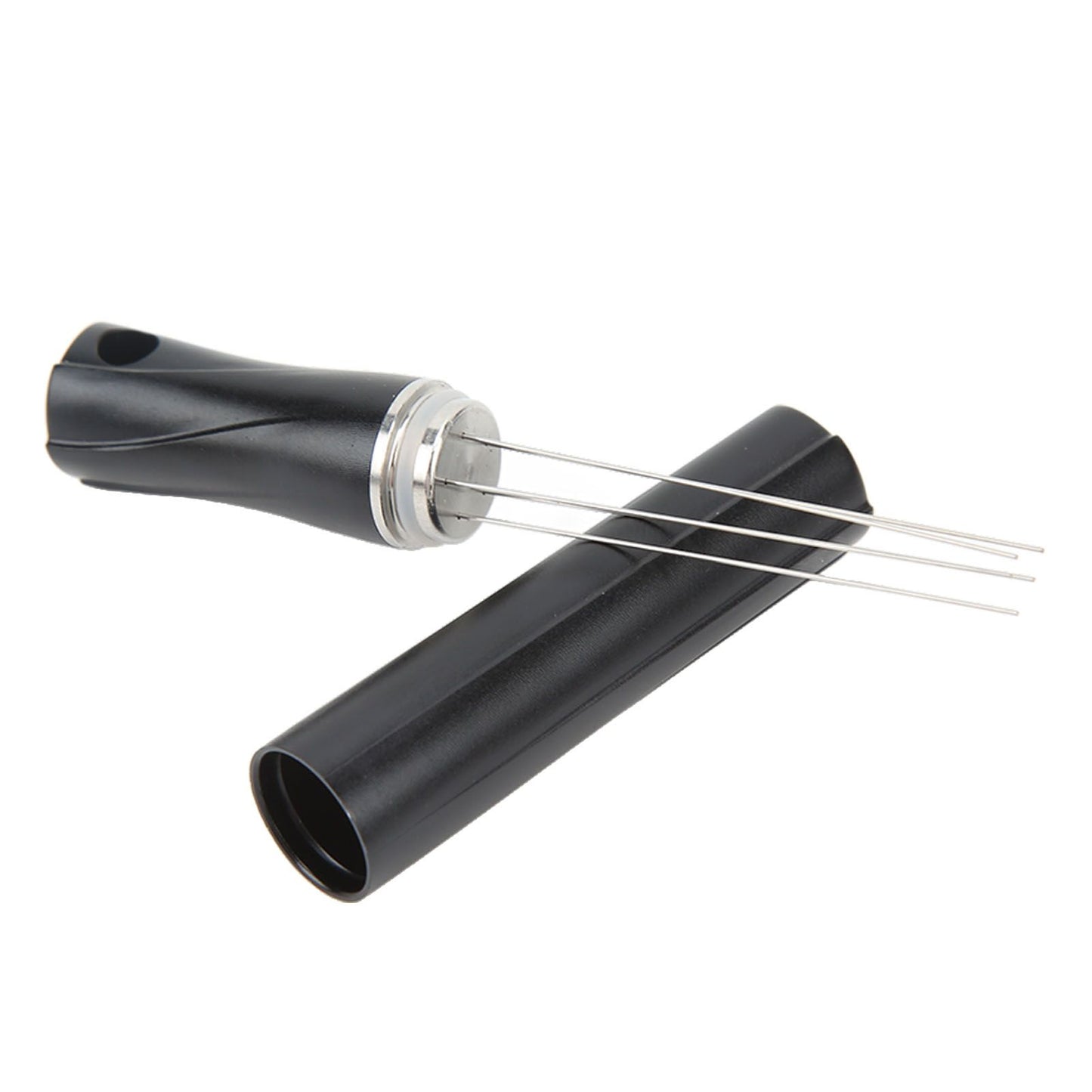 Coffee Powder Stirring Needle Professional 304 Stainless Steel Coffee Stirring Tool with Cover for Coffee Distribution Black