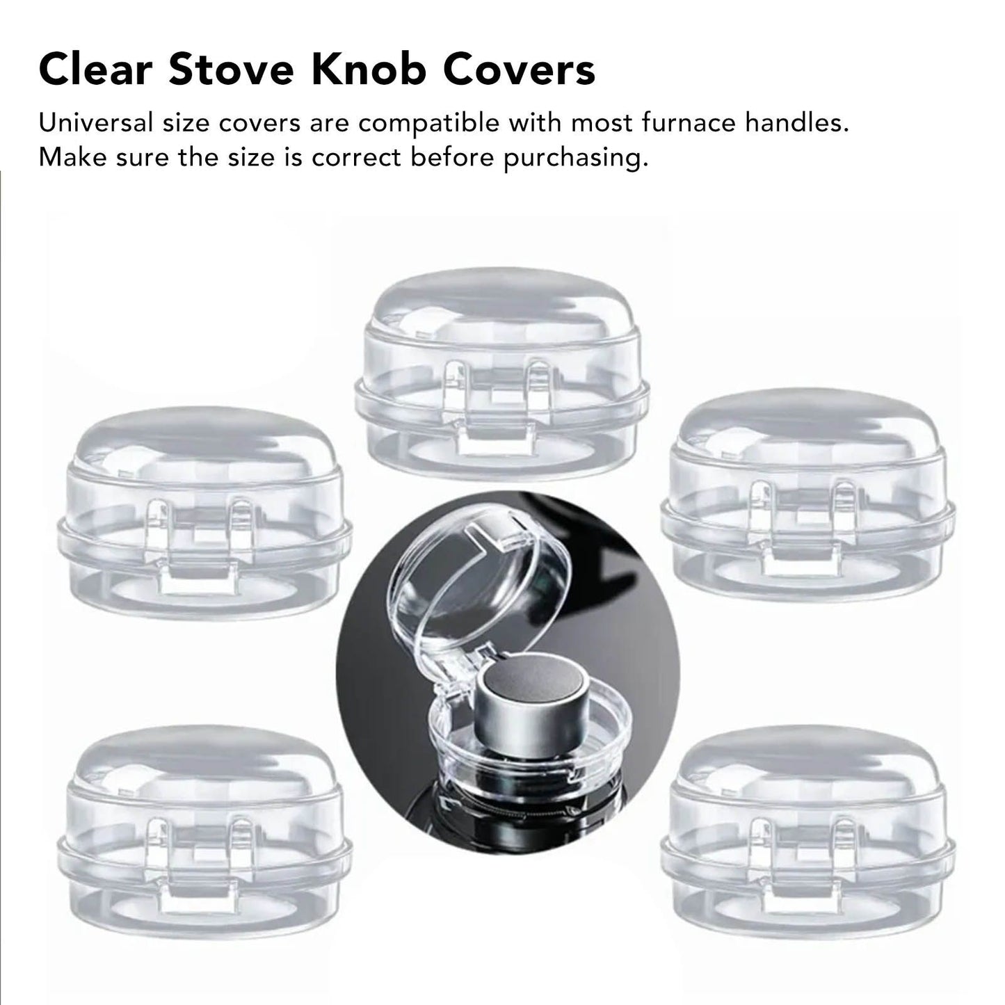5Pcs Clear Stove Knob Covers Baby Safe Gas Stove Knob Covers Home Kitchen Switch Protection Tool for Infant Child Protector Transparent