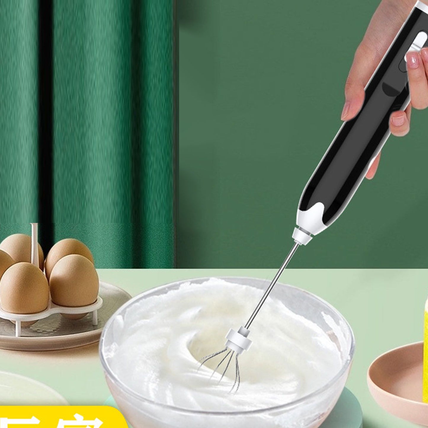 Electric Egg Beater Portable Multi Gears Milk Frother Rechargeable Kitchen Restaurant Coffee Cream Mixer