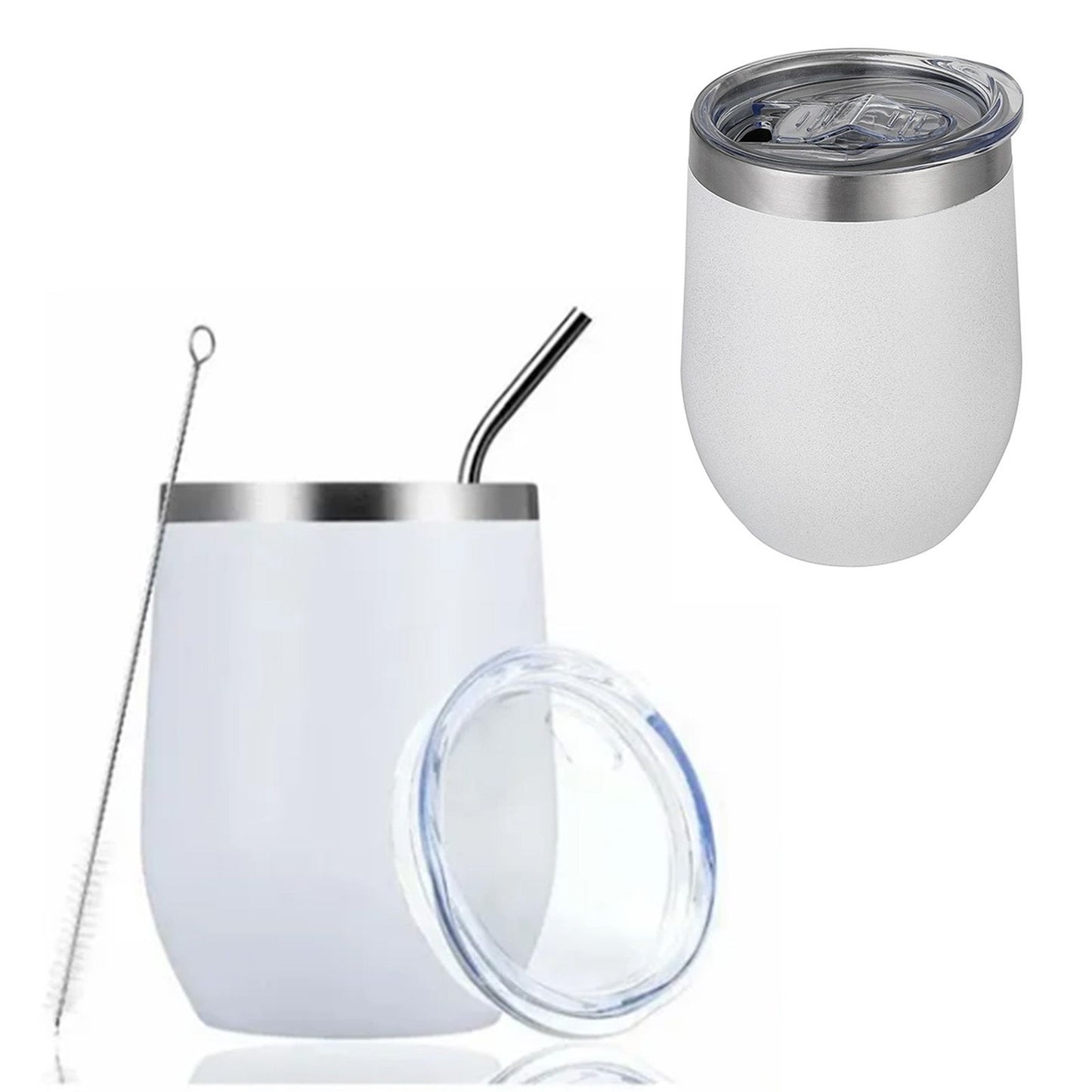 Stainless Steel Thermal Cup Large Capacity Non Slip Outdoor Portable Thermal Coffee Mug Gift White 12oz 360ml