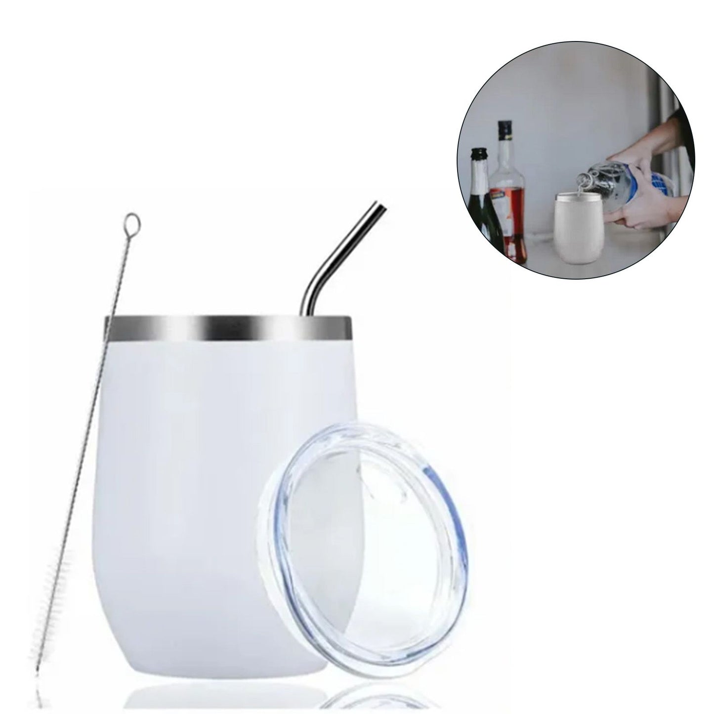 Stainless Steel Thermal Cup Large Capacity Non Slip Outdoor Portable Thermal Coffee Mug Gift White 12oz 360ml