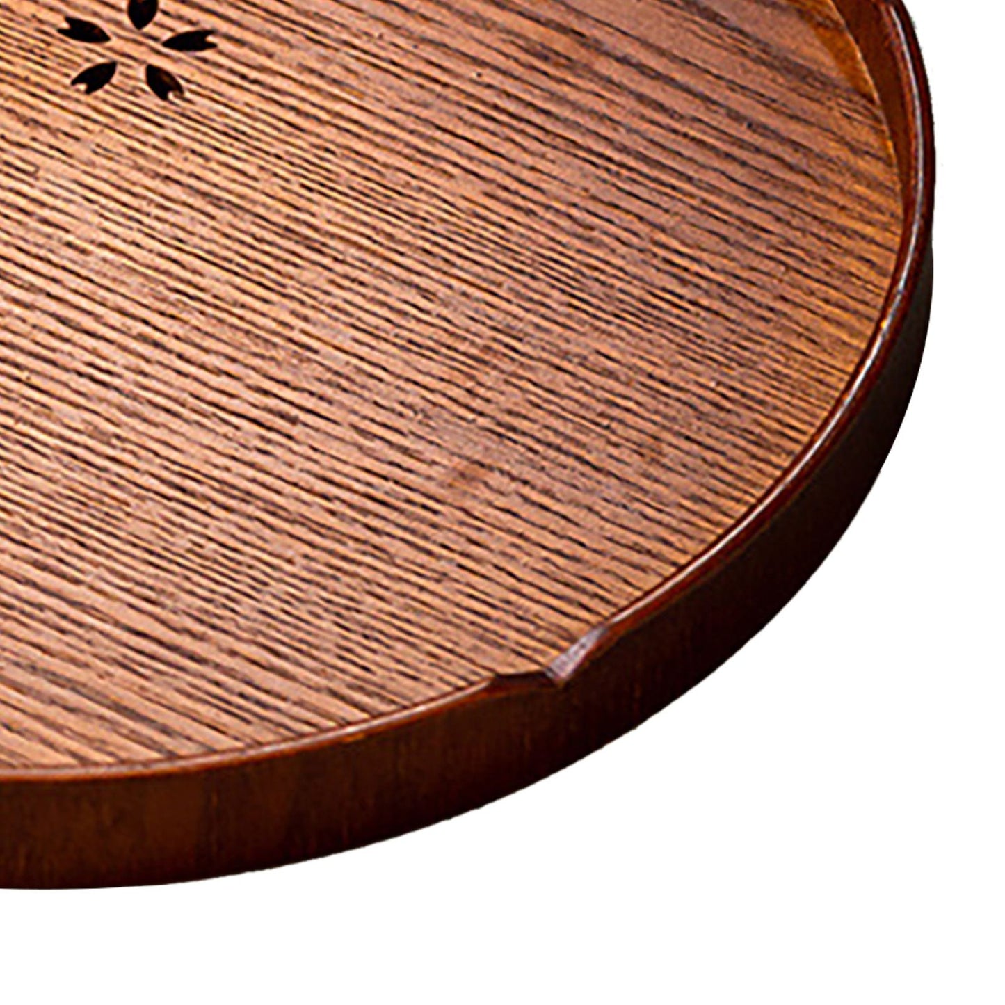 Tea Tray Cherry Blossom Pattern Wooden Tea Plate Green Tea Baking Serving Plate for Home Tea House Round