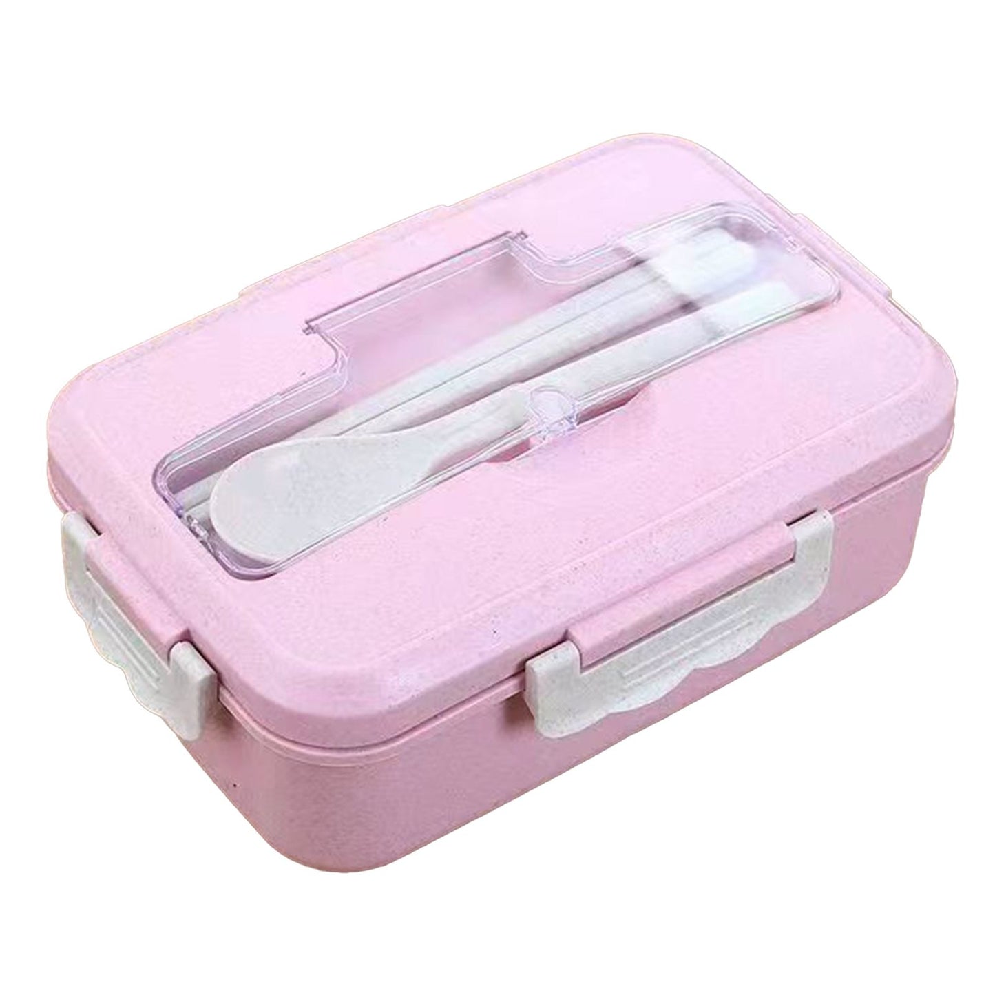 Lunch Box Multi Compartments Environmentally Friendly Portable Bento Box for Student Home School Office Pink