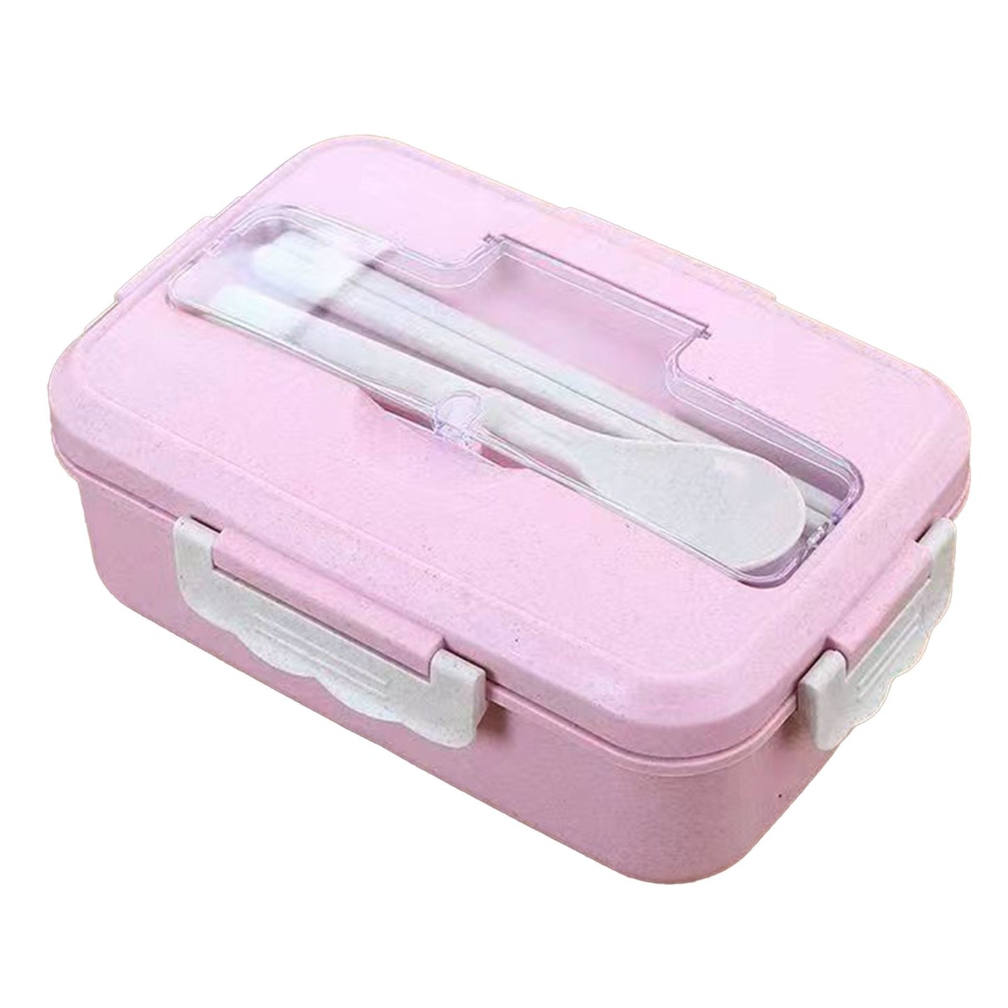 Lunch Box Multi Compartments Environmentally Friendly Portable Bento Box for Student Home School Office Pink