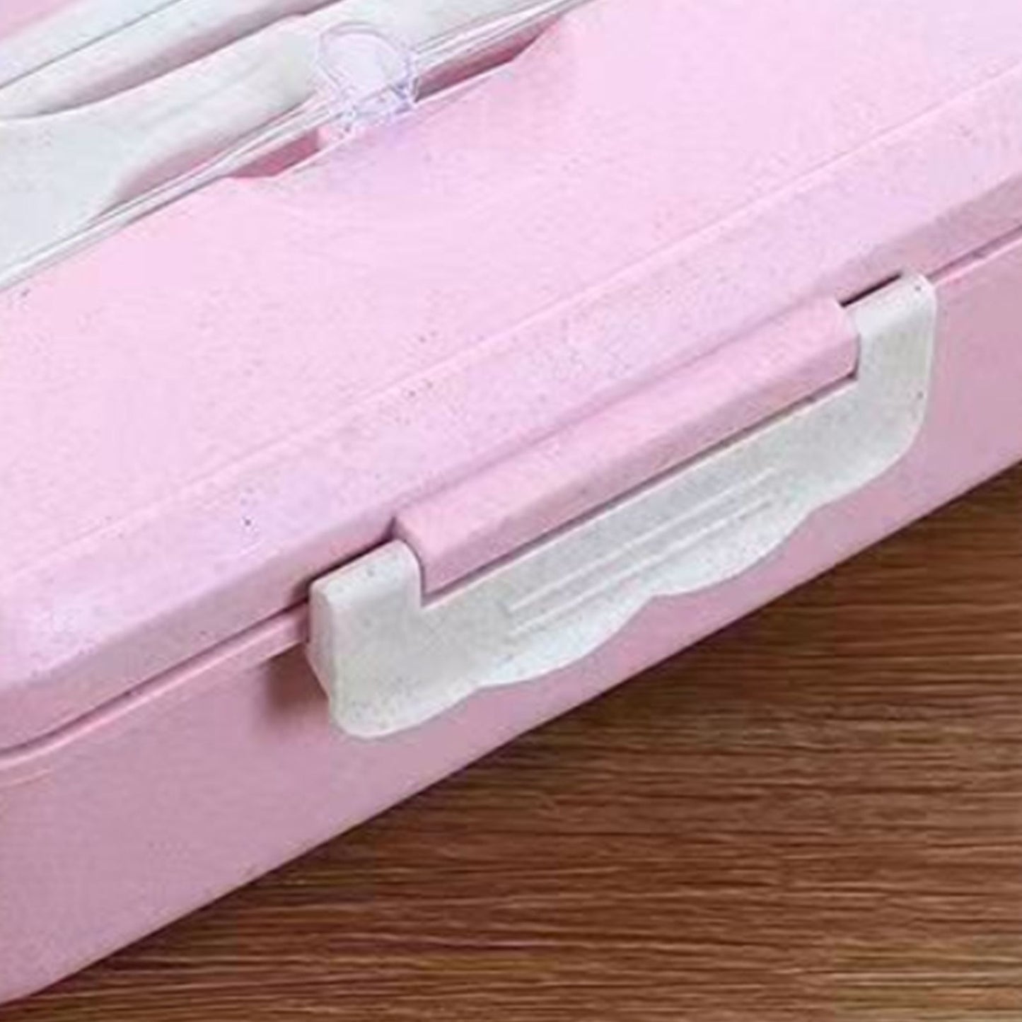 Lunch Box Multi Compartments Environmentally Friendly Portable Bento Box for Student Home School Office Pink