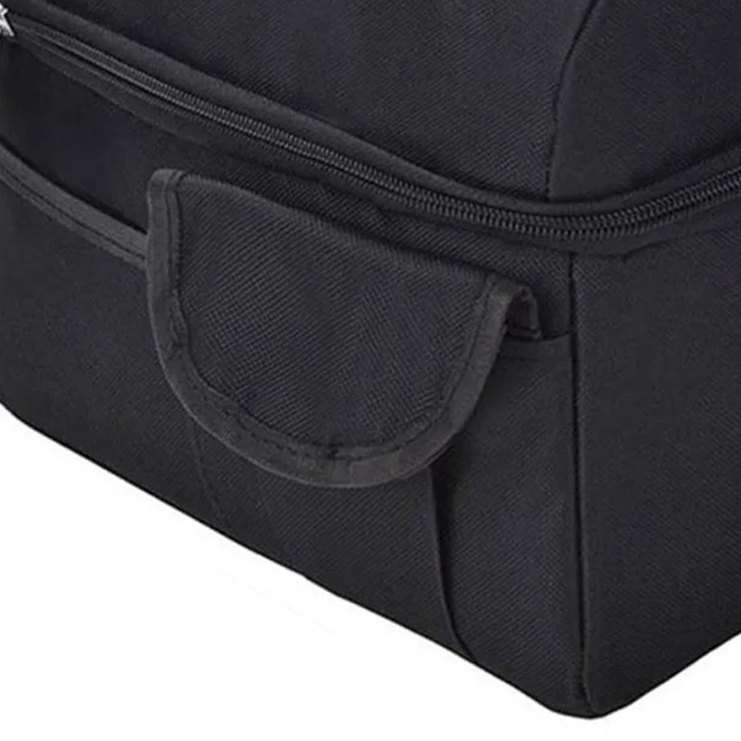 Cooler Bags Insulated Double Layer Large Capacity Oxford Cloth Washable Foldable Heat Insulation Lunch Bag for Office Black