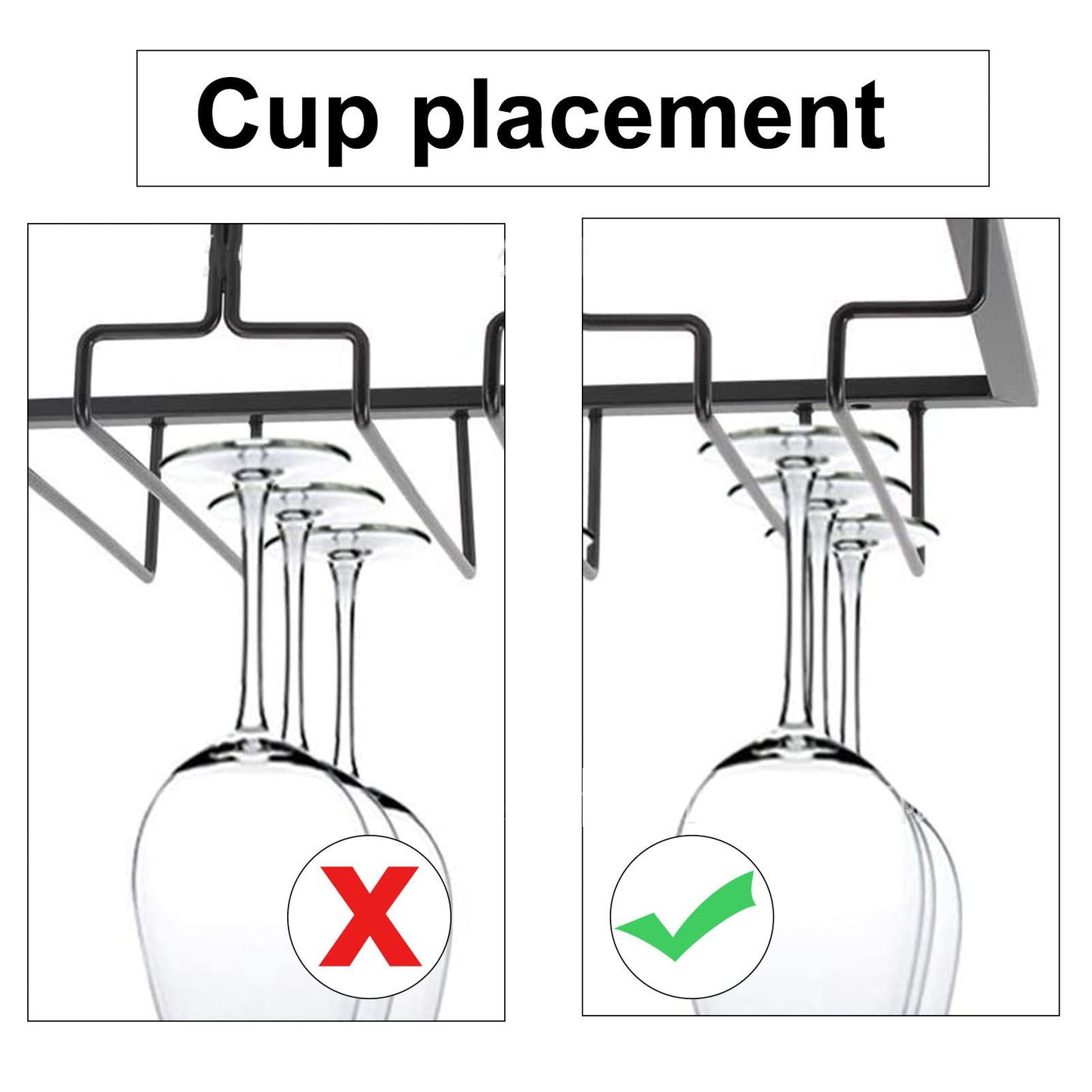 Stemware Holder Black 4 Slot Iron Wire Assembled Design Corrosion Resistant Easy Cleaning Glasses Storage Hanger for Bar