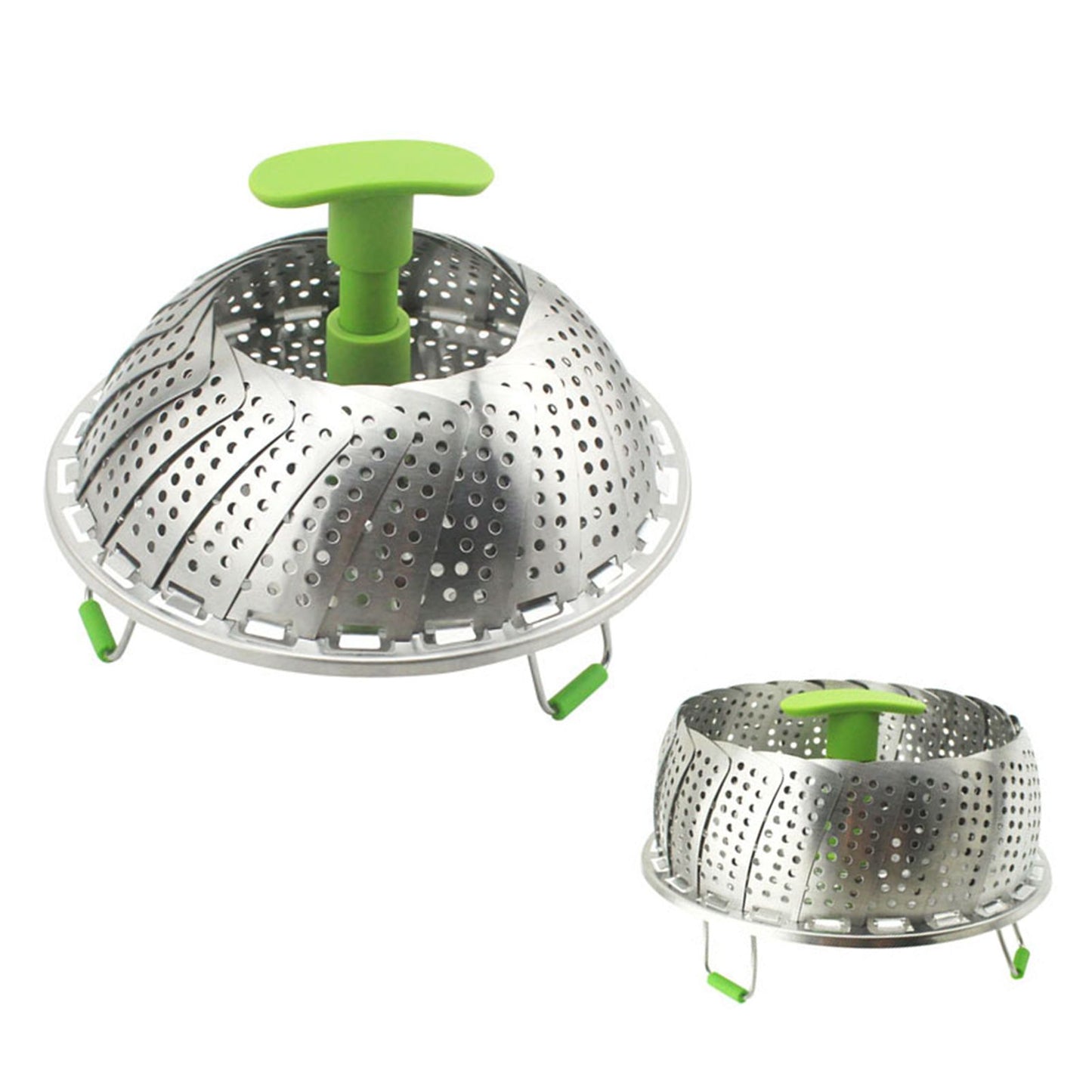 Steam Basket Stainless Steel Folding Vegetable Steam Basket with ABS Handle for Veggie Fish Seafood Cooking Steam Basket