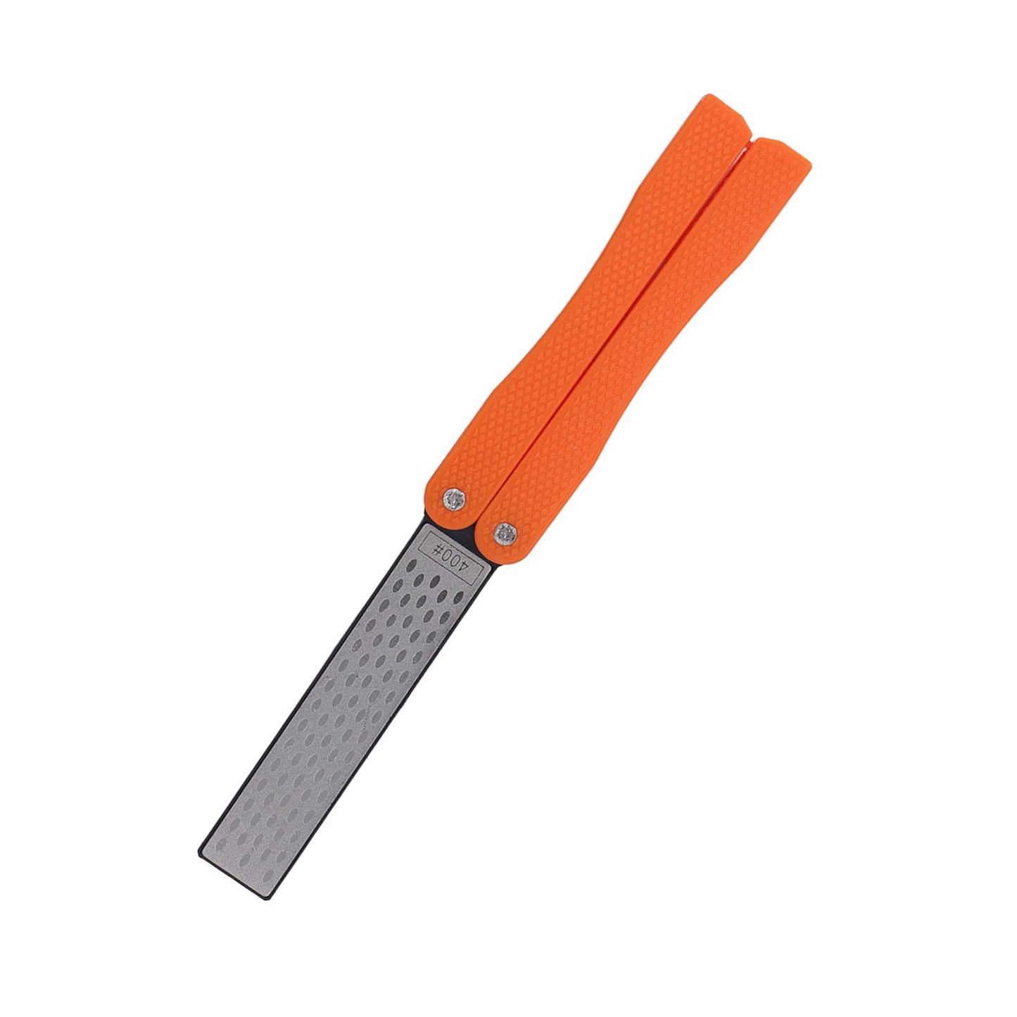 Knife Sharpener Foldable Fan Shaped Adamas Material Lightweight Portable Knife Sharpener for Outdoor Home Orange