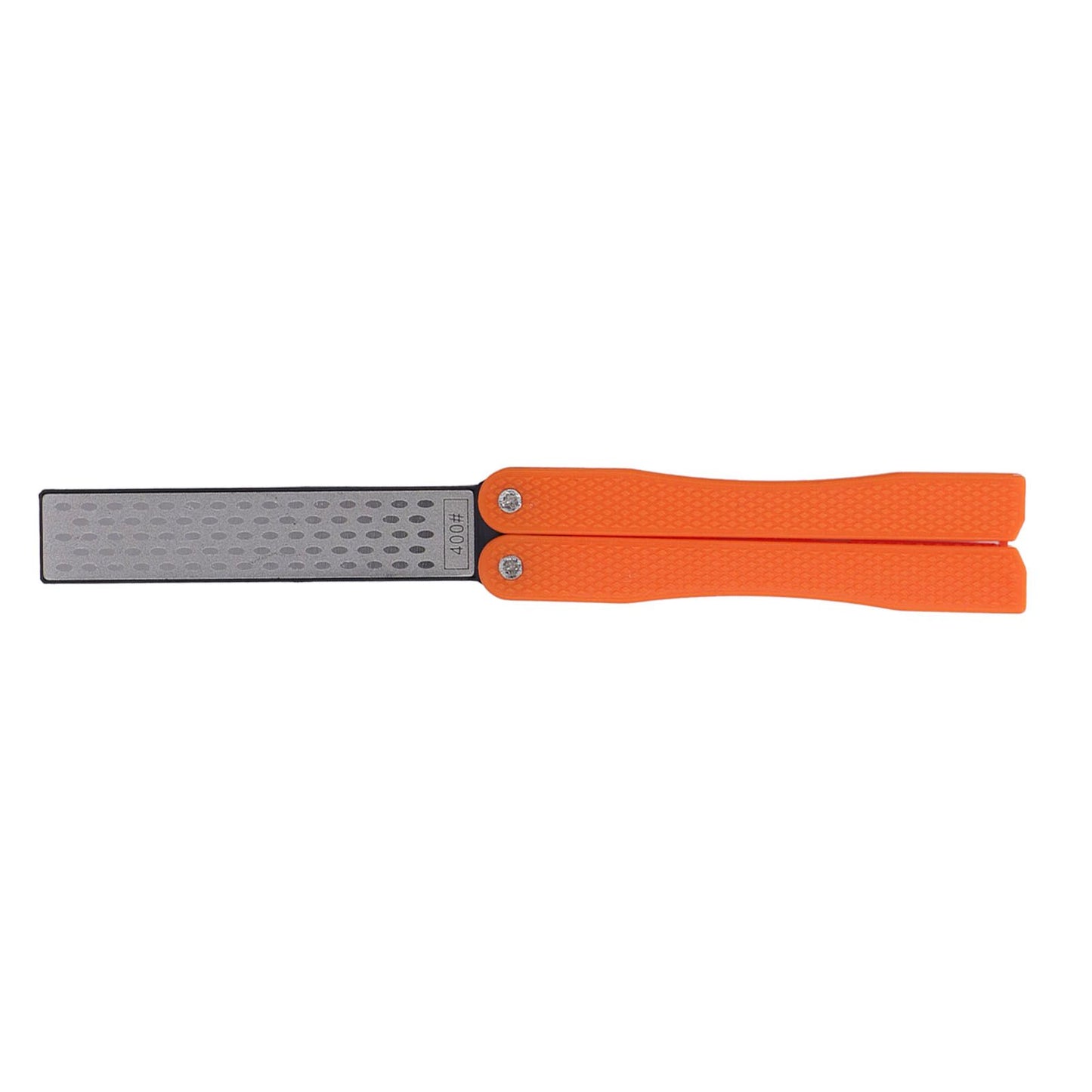 Knife Sharpener Foldable Fan Shaped Adamas Material Lightweight Portable Knife Sharpener for Outdoor Home Orange