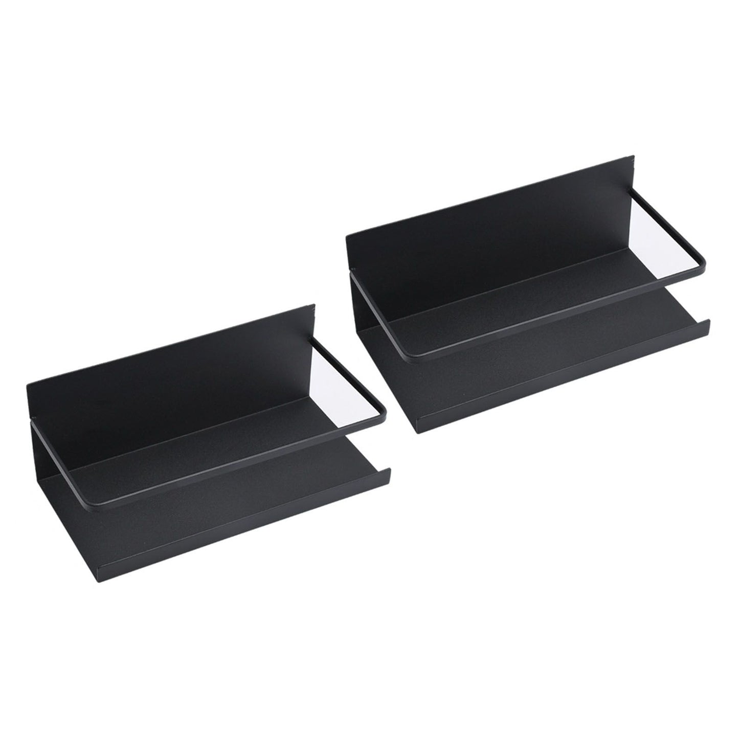 2pcs Magnetic Spice Rack Refrigerator Storage Rack Multi Function Kitchen Storage Shelves Rack Black