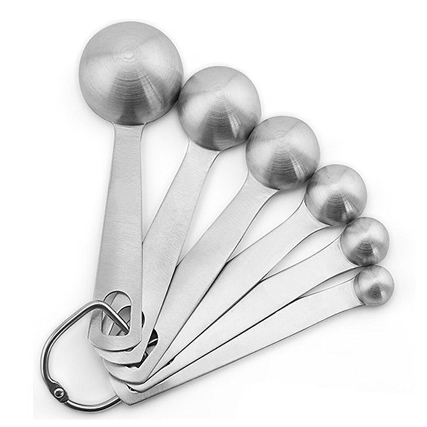 6pcs Measuring Spoon Set Thickened Clear Engraving Scale Stainless Steel Measuring Tablespoons for Seasoning