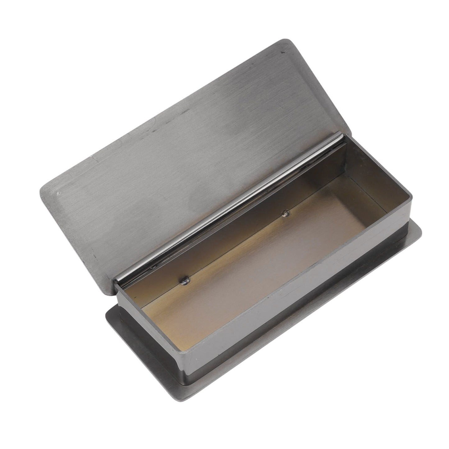 Toothpick Holder Stainless Steel Rectangular Toothpick Holder with Lid for Home Bar Hotel Restaurant Silvery Black