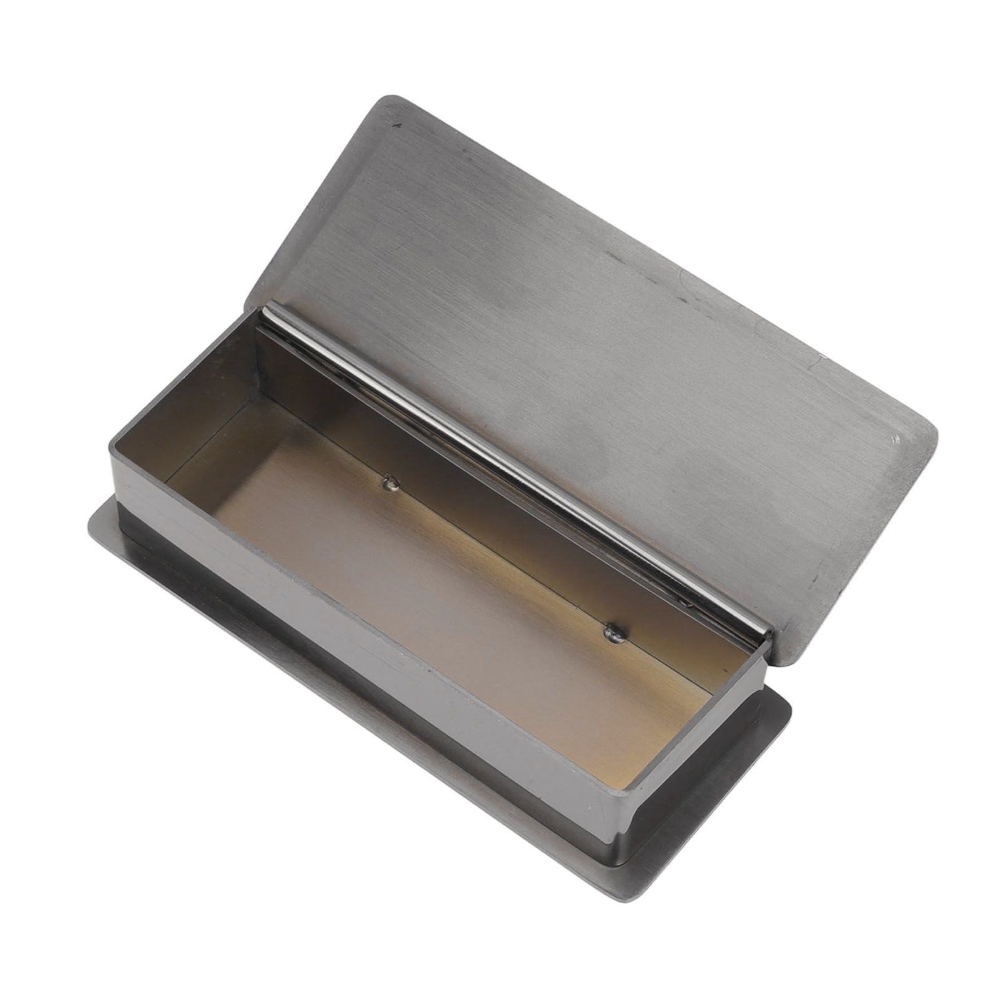 Toothpick Holder Stainless Steel Rectangular Toothpick Holder with Lid for Home Bar Hotel Restaurant Silvery Black