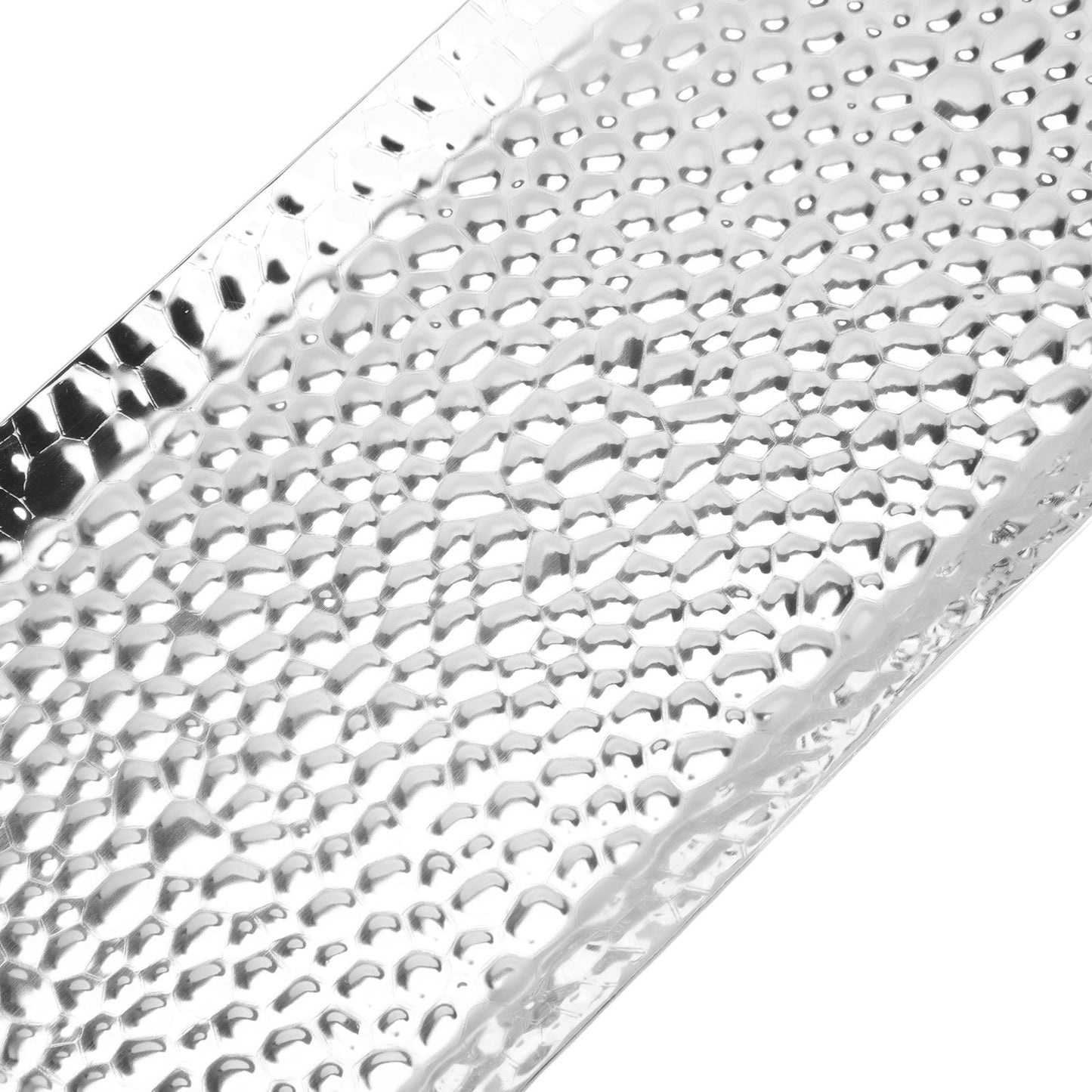 25x11cm Towel Hammered Trays Stainless Steel Multi Purpose Dishwasher Safe Dessert Tray Plate for Home Restaurant Silver