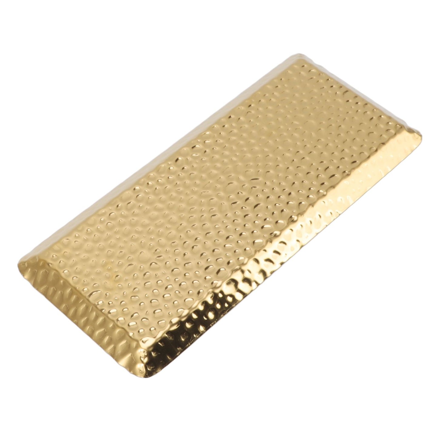 25x11cm Towel Hammered Trays Stainless Steel Multi Purpose Dishwasher Safe Dessert Tray Plate for Home Restaurant Gold
