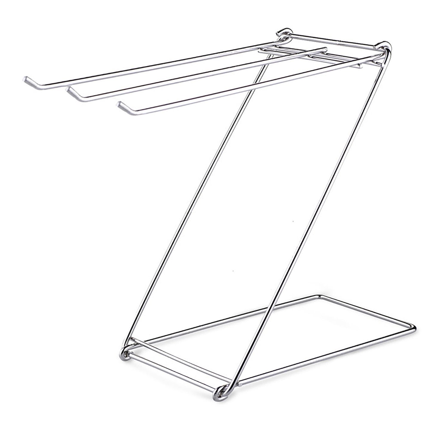 Foldable Floor Towel Holder Stainless Steel Z Shaped 3 Bars Floor Towel Rack for Bathroom Kitchen