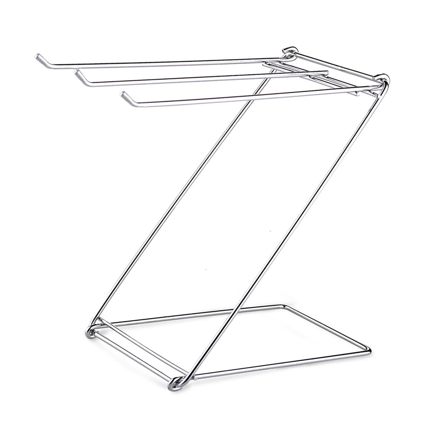 Foldable Floor Towel Holder Stainless Steel Z Shaped 3 Bars Floor Towel Rack for Bathroom Kitchen