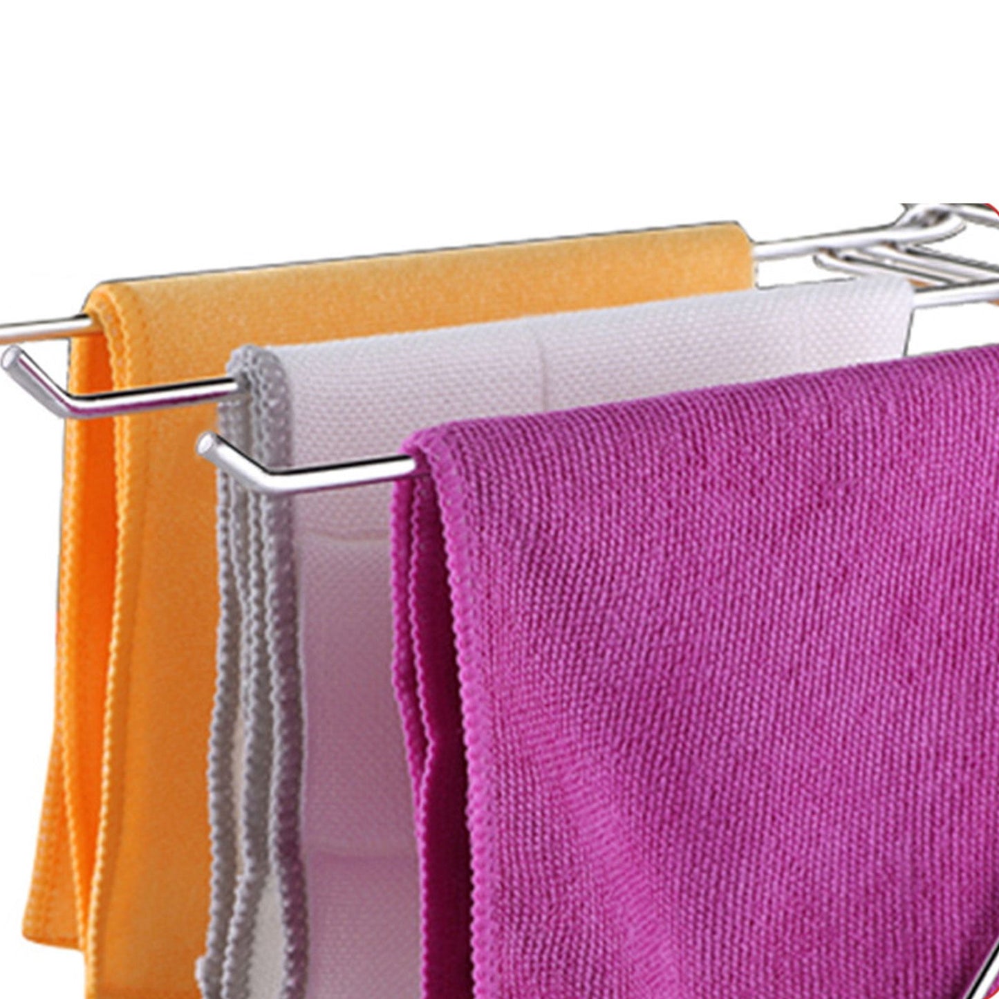 Foldable Floor Towel Holder Stainless Steel Z Shaped 3 Bars Floor Towel Rack for Bathroom Kitchen
