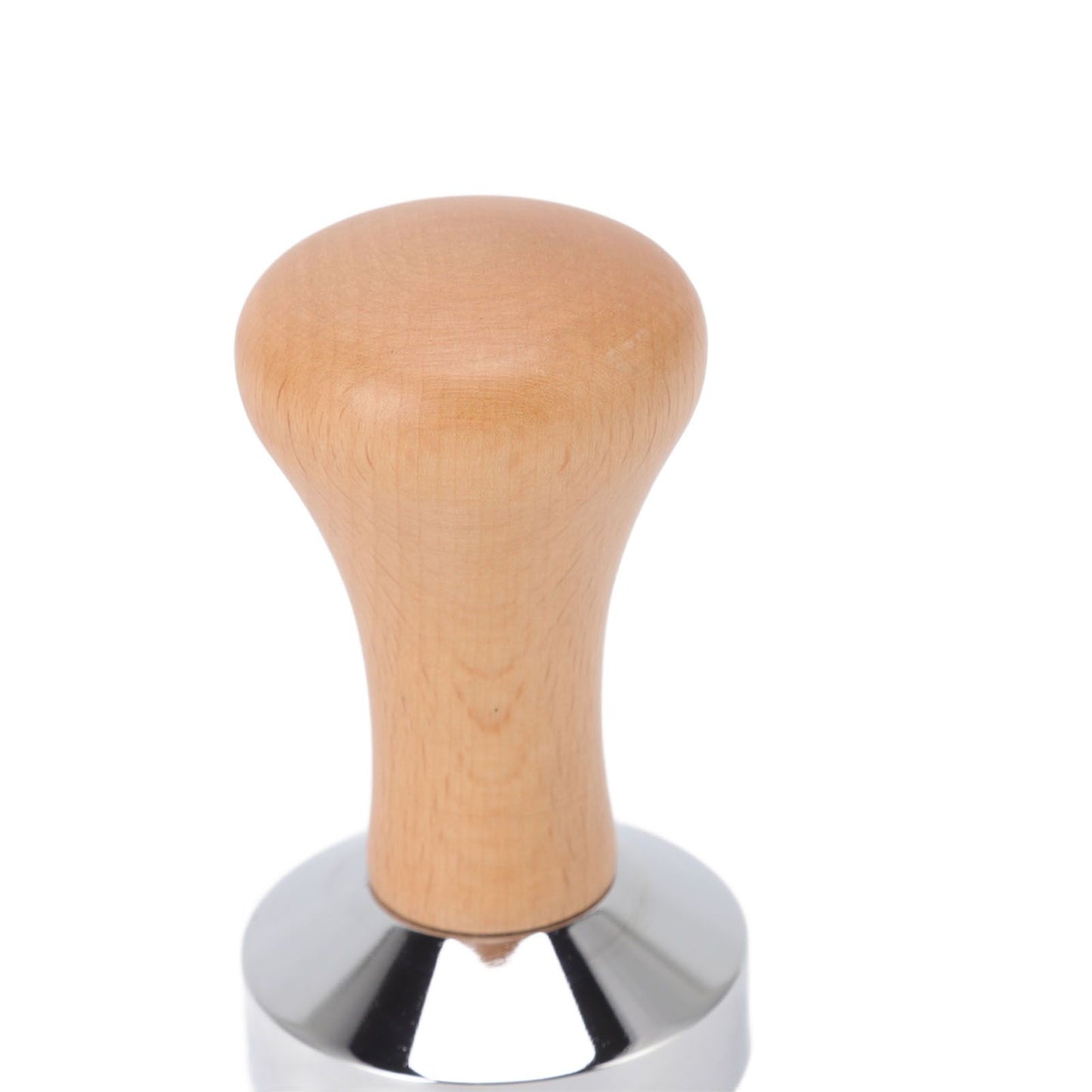304 Stainless Steel Flat Base Coffee Tamper Wooden Handle Coffee Press Hammer for Home Shop